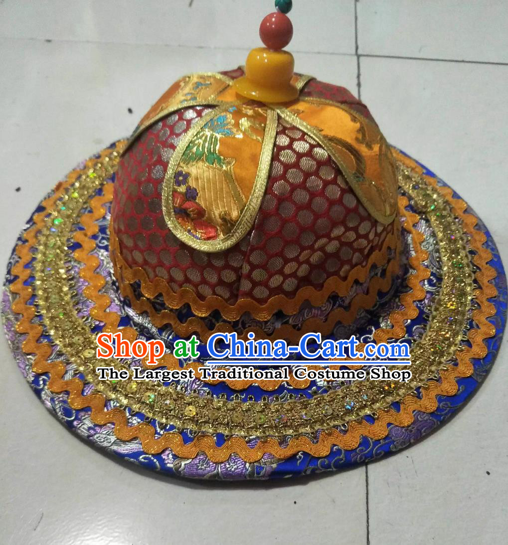 Tibetan Noble Hat Tibetan Traditional Hat Film TV Drama Zang Ethnic Chieftain Hat