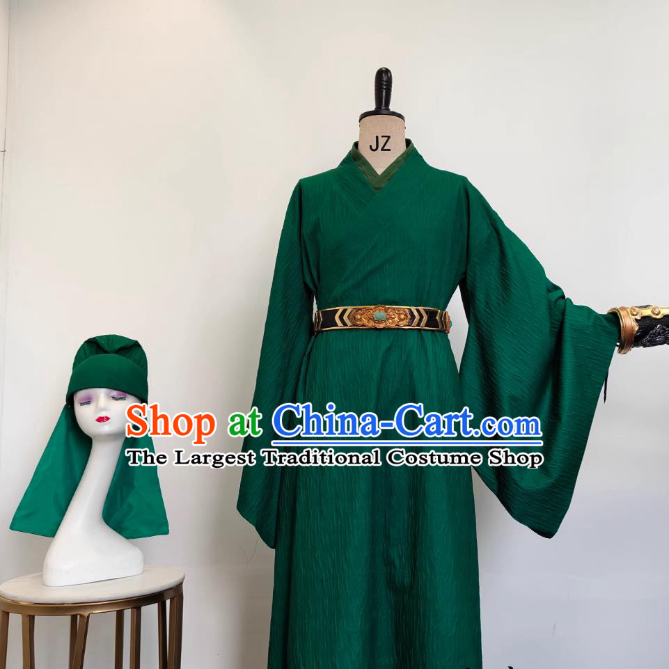 Film Three Kingdoms Romance Guan Yu Ancient Costume Ancient Chinese Hero Green Hanfu