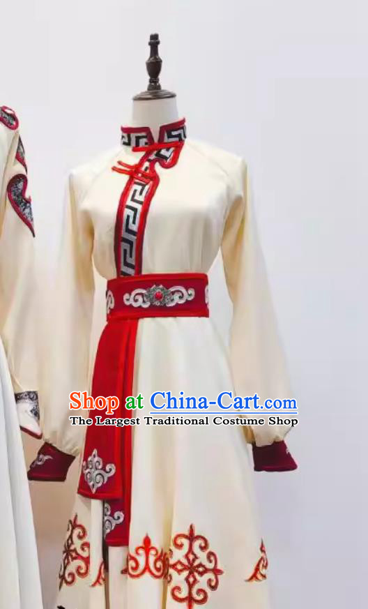 Mongolian Female Dancewear Performance Costume Chinese Mongol Ethnic Style Stage Dress