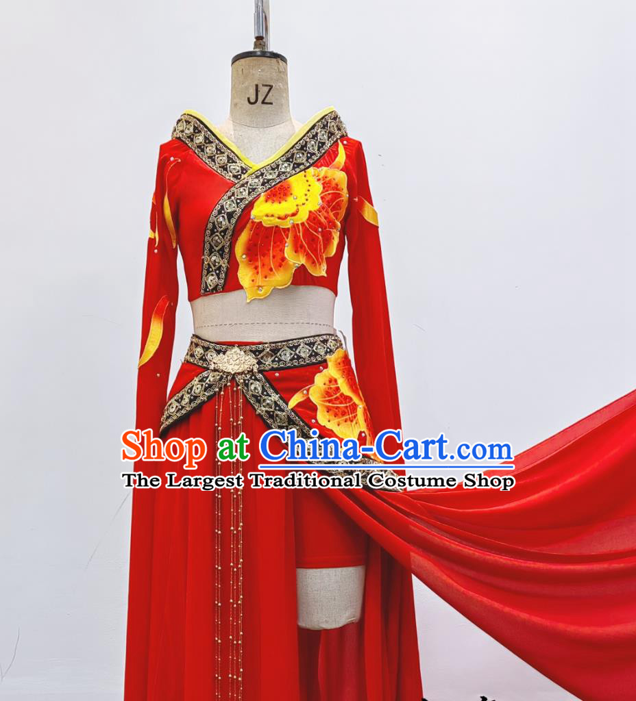 Zhaojun Han Tang Clog Dance Costume Ancient Beauty Clothing Chinese Classical Dance Water Sleeve Dress