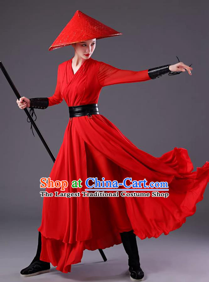 Custom Wuxia Swordswoman Outfit Sword Dance Red Dress