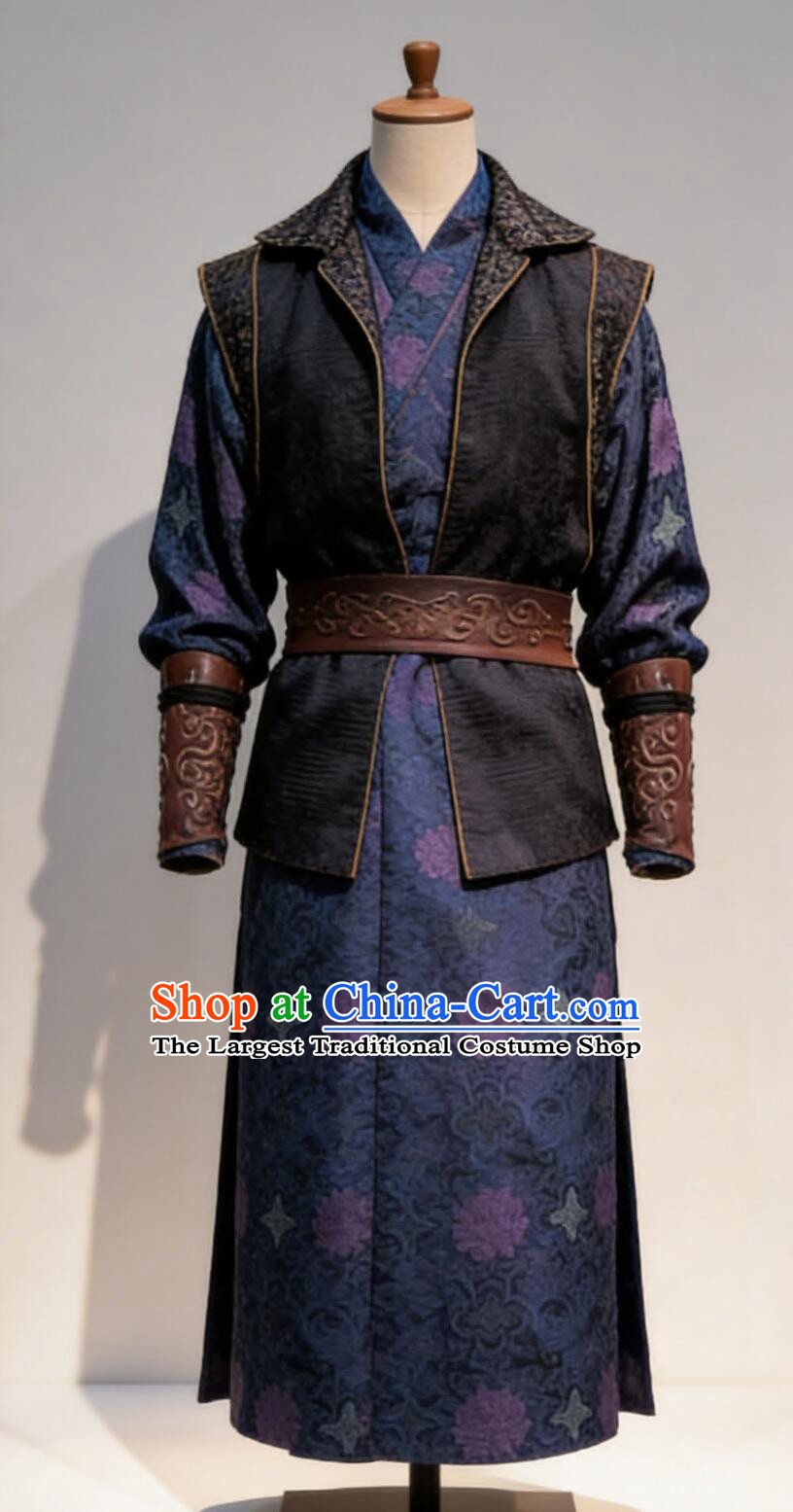 Ancient Chinese Knight Costumes and Hat Complete Set