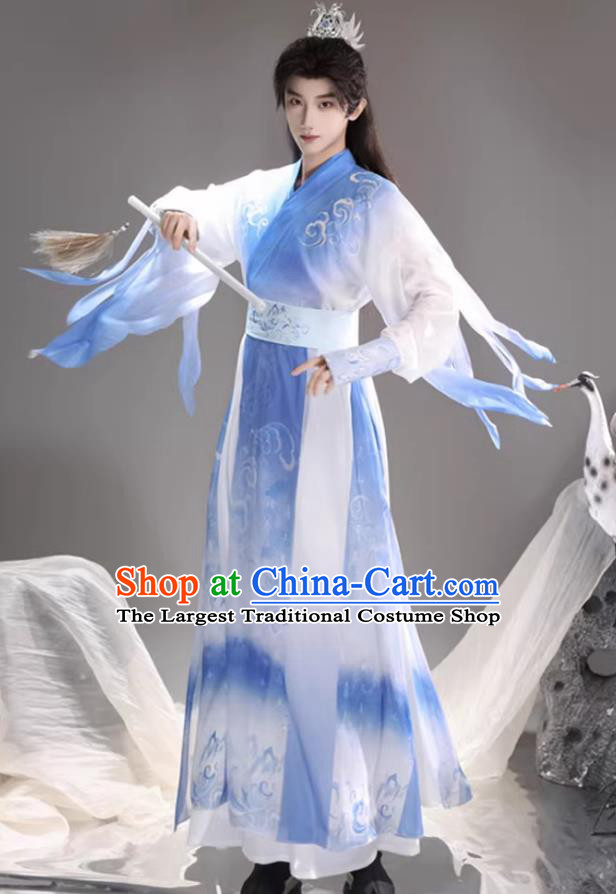 The Journey of Legend Cheng Yi Costumes Chinese Cosplay Clothing Ancient Swordsman Blue Outfit