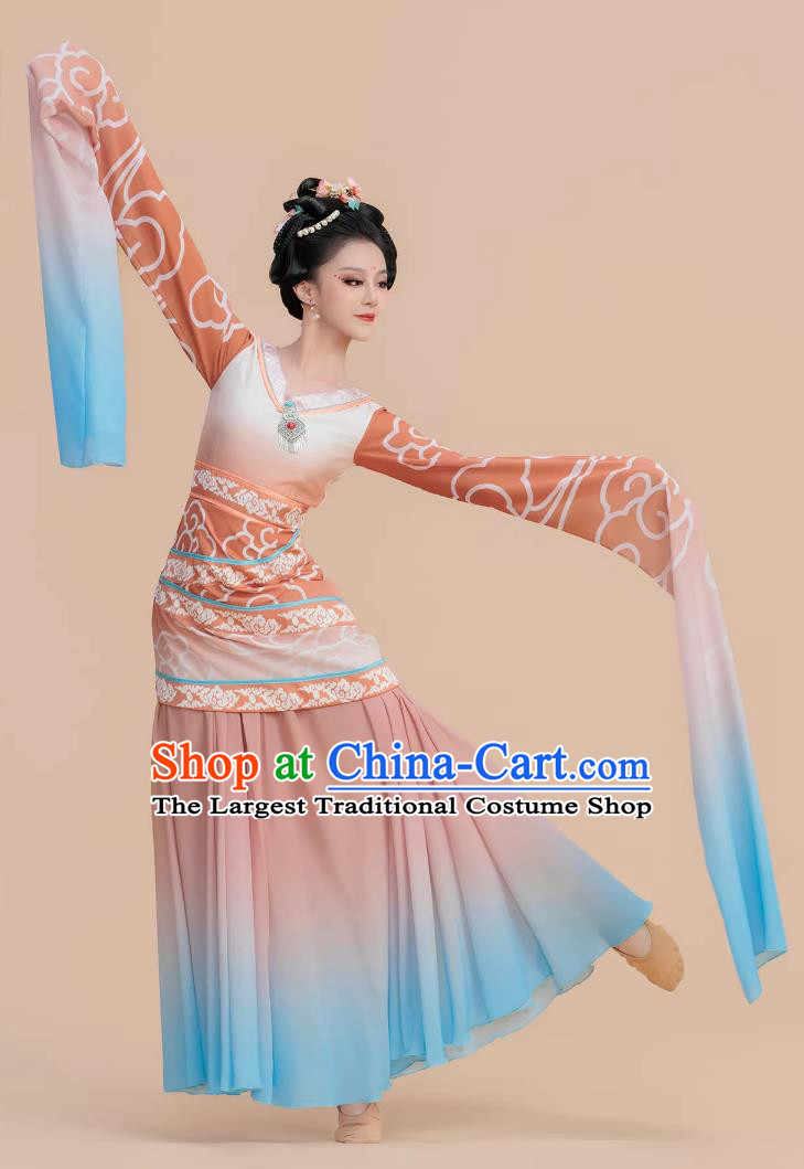 Classical Chinese Water Sleeve Dance Costume Han Tang Style Flowing Large Skirt Stage Dress