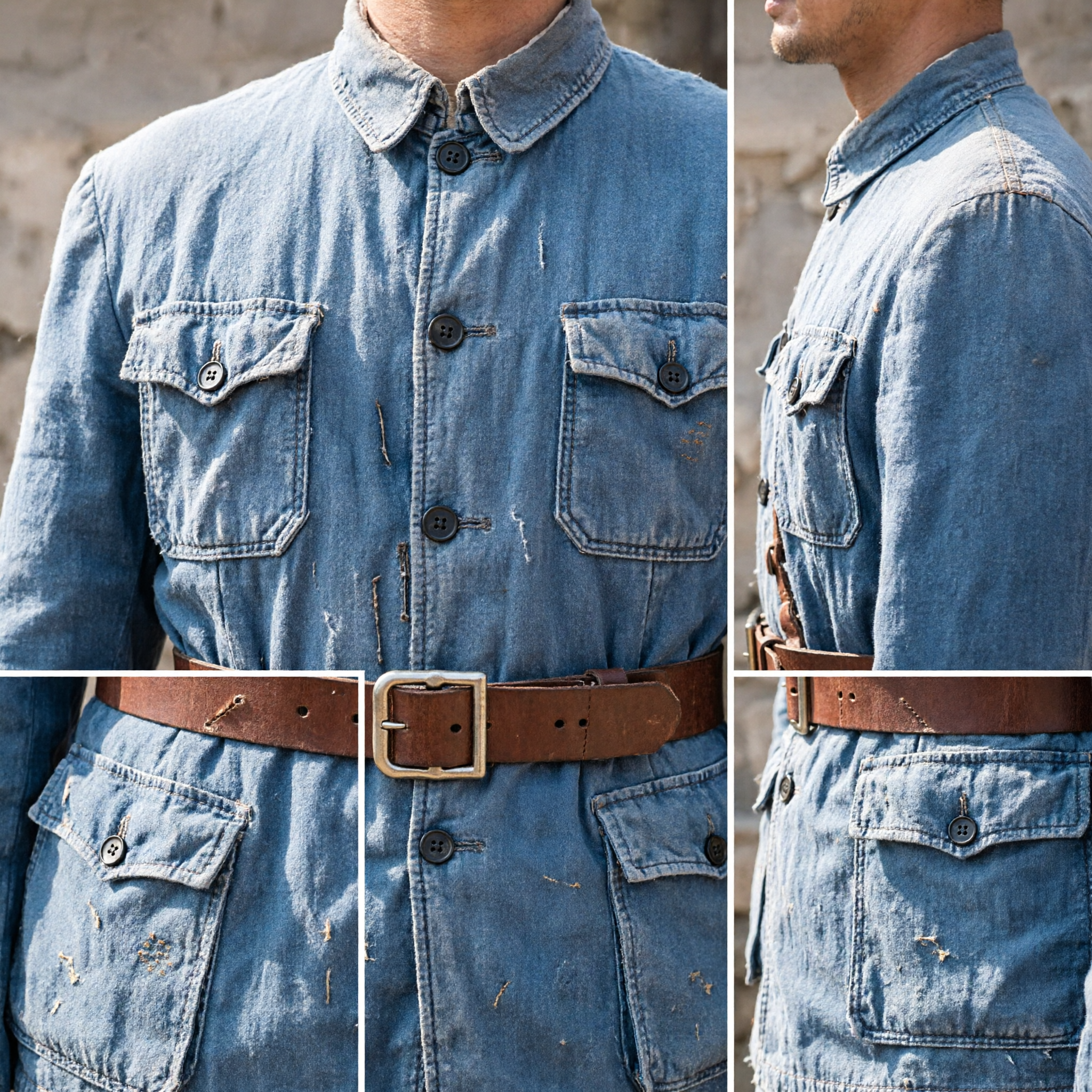 Men's Chinese Eighth Route Army Grey Military Uniform Costume Set for WWII Historical Cosplay and Reenactment - Asian Costume