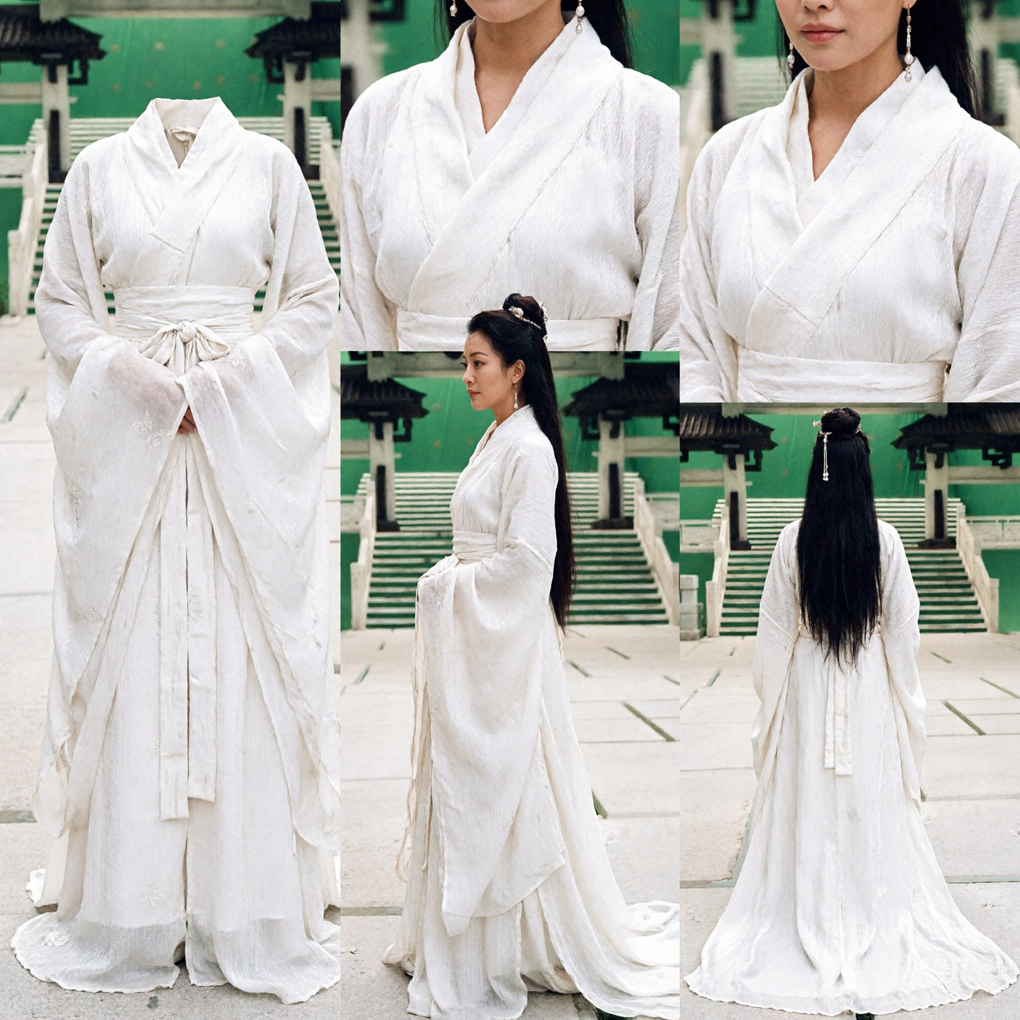 Traditional Chinese White Hanfu Costume for Women Ancient Wuxia Drama Cosplay Clothing Set - Asian Costume