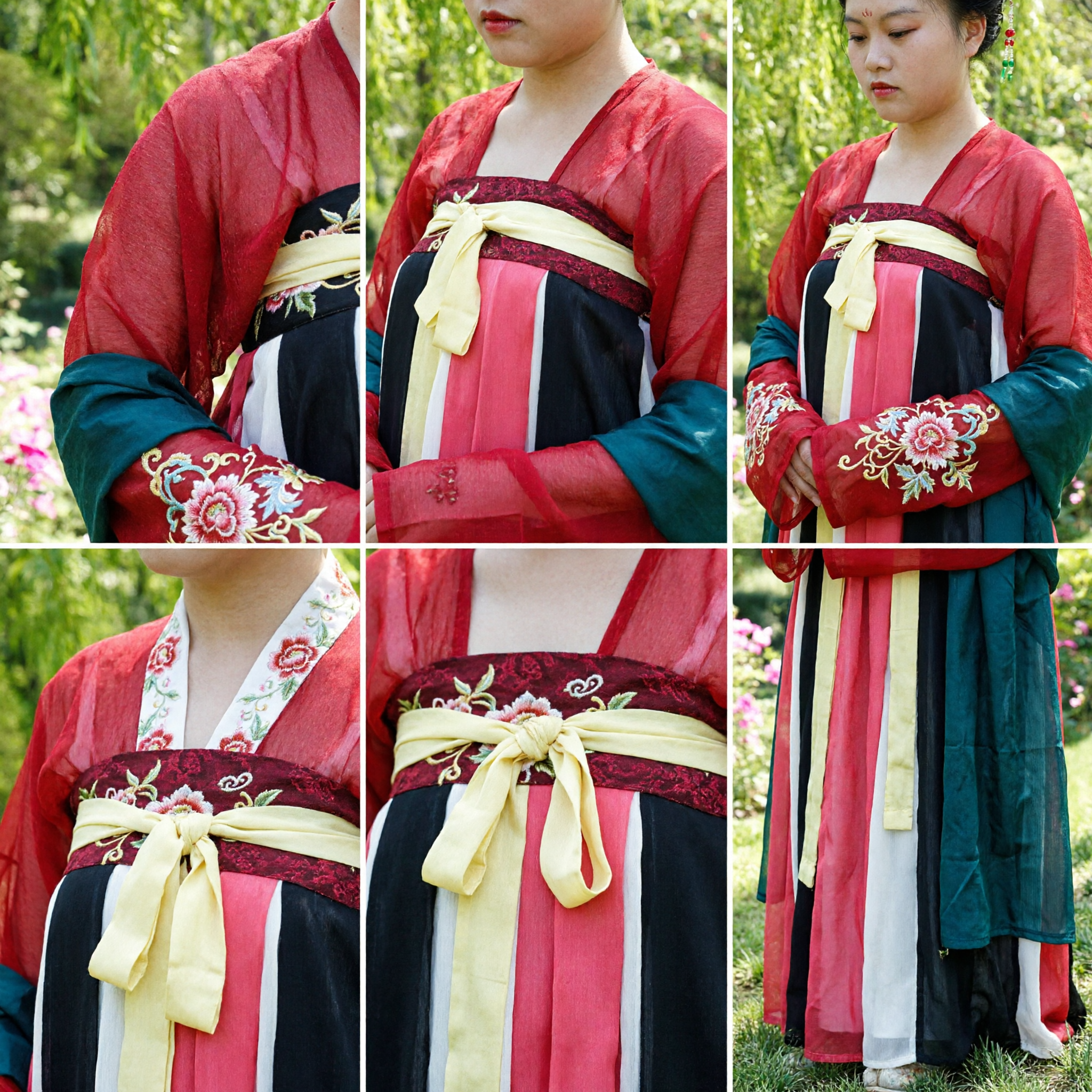 Women's Tang Dynasty Hanfu Costume Traditional Chinese Ancient Palace Dress Red Green Outfit for Photography - Asian Costume