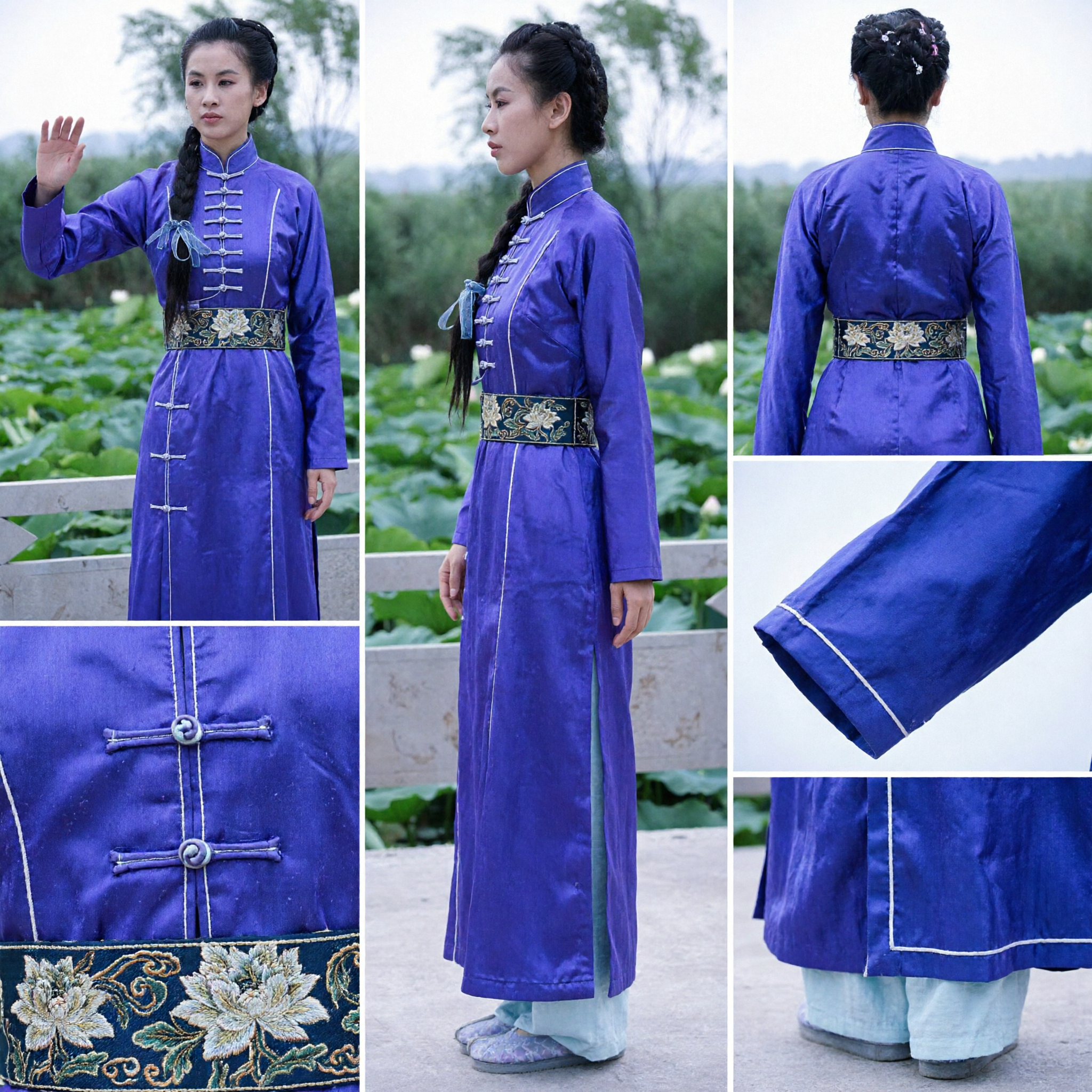 Women's Purple Traditional Chinese Kung Fu Uniform Tai Chi Wushu Martial Arts Performance Costume Set - Asian Costume
