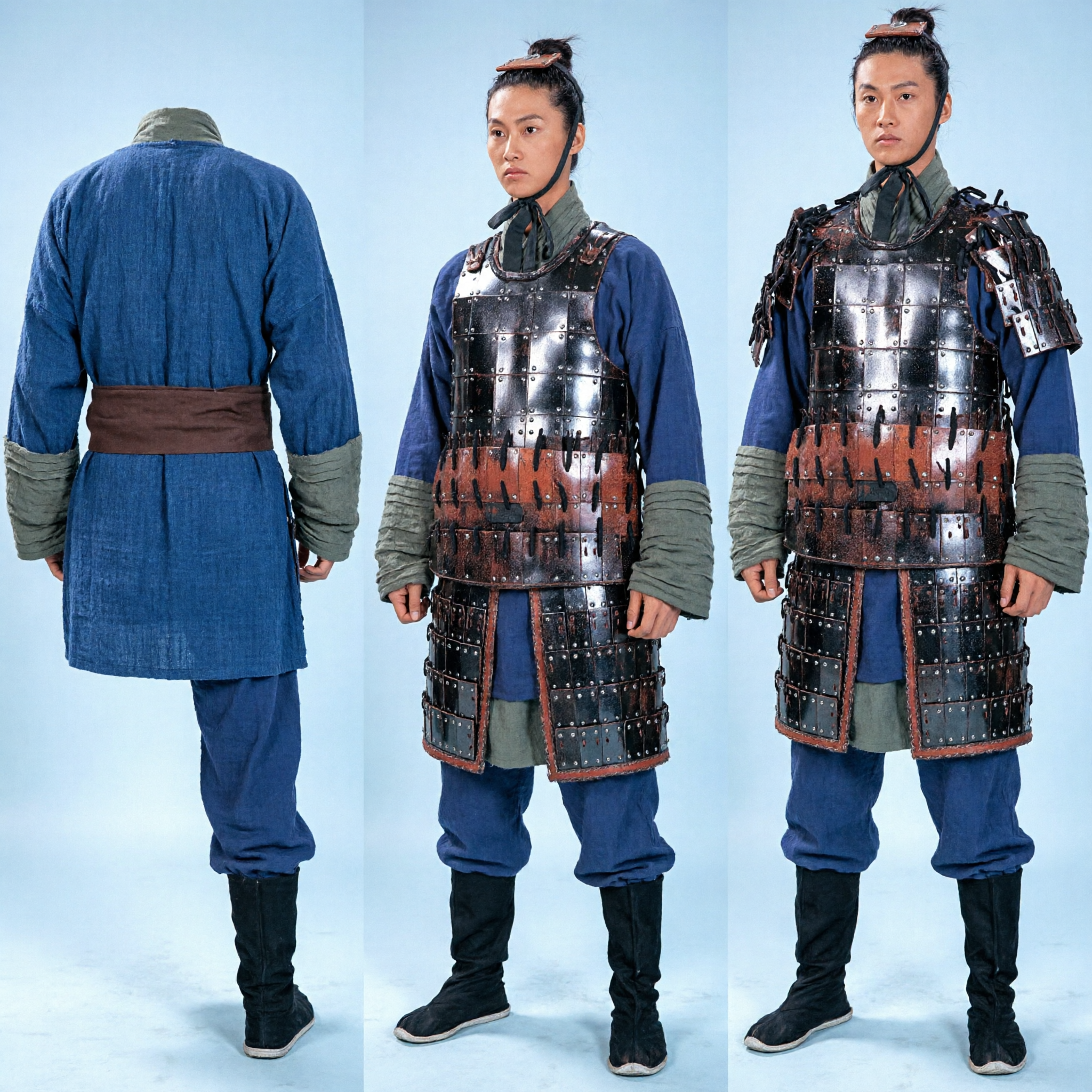 Ancient Chinese Warrior Armor Costume Men Traditional Historical Charioteer Outfit for Cosplay and Reenactment Events - Asian Costume