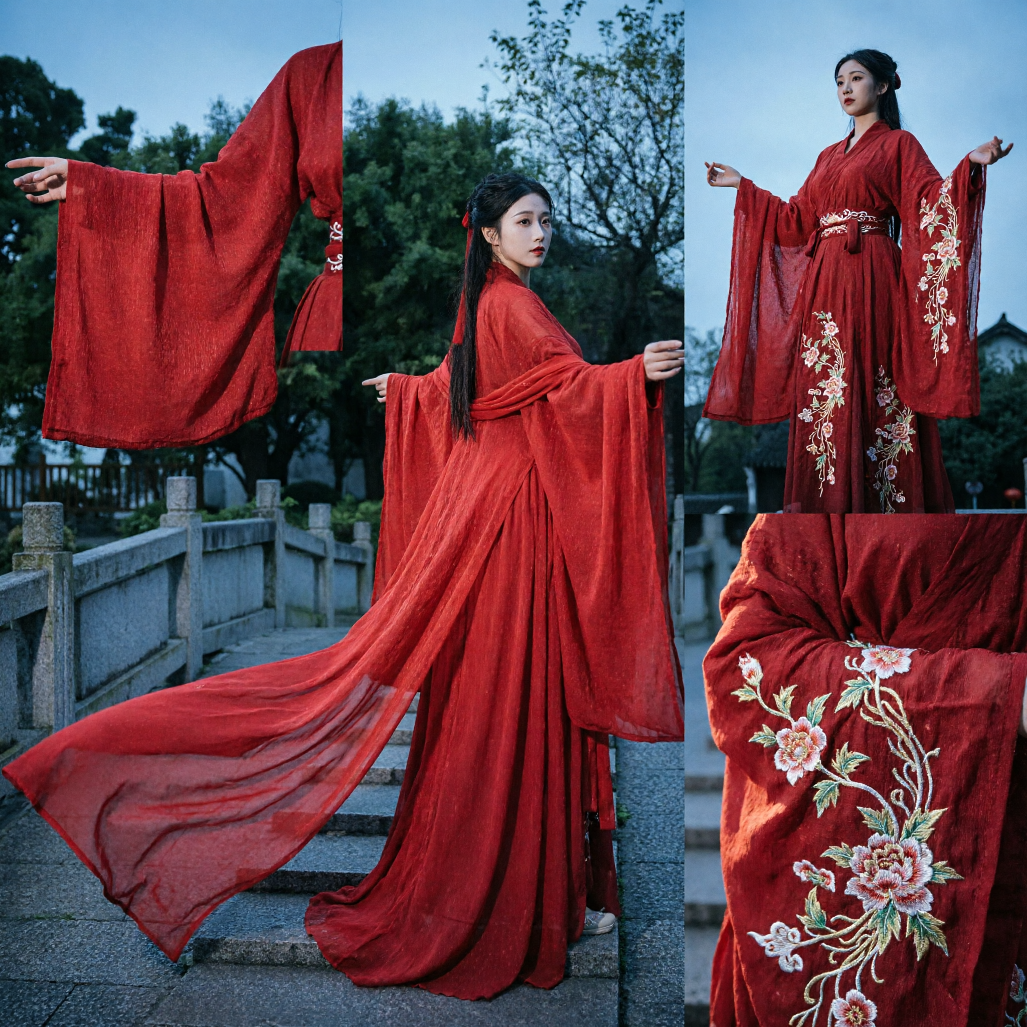 Traditional Chinese Red Hanfu Dress Ancient Wuxia Fairy Costume for Women Stage Performance Cosplay - Asian Costume