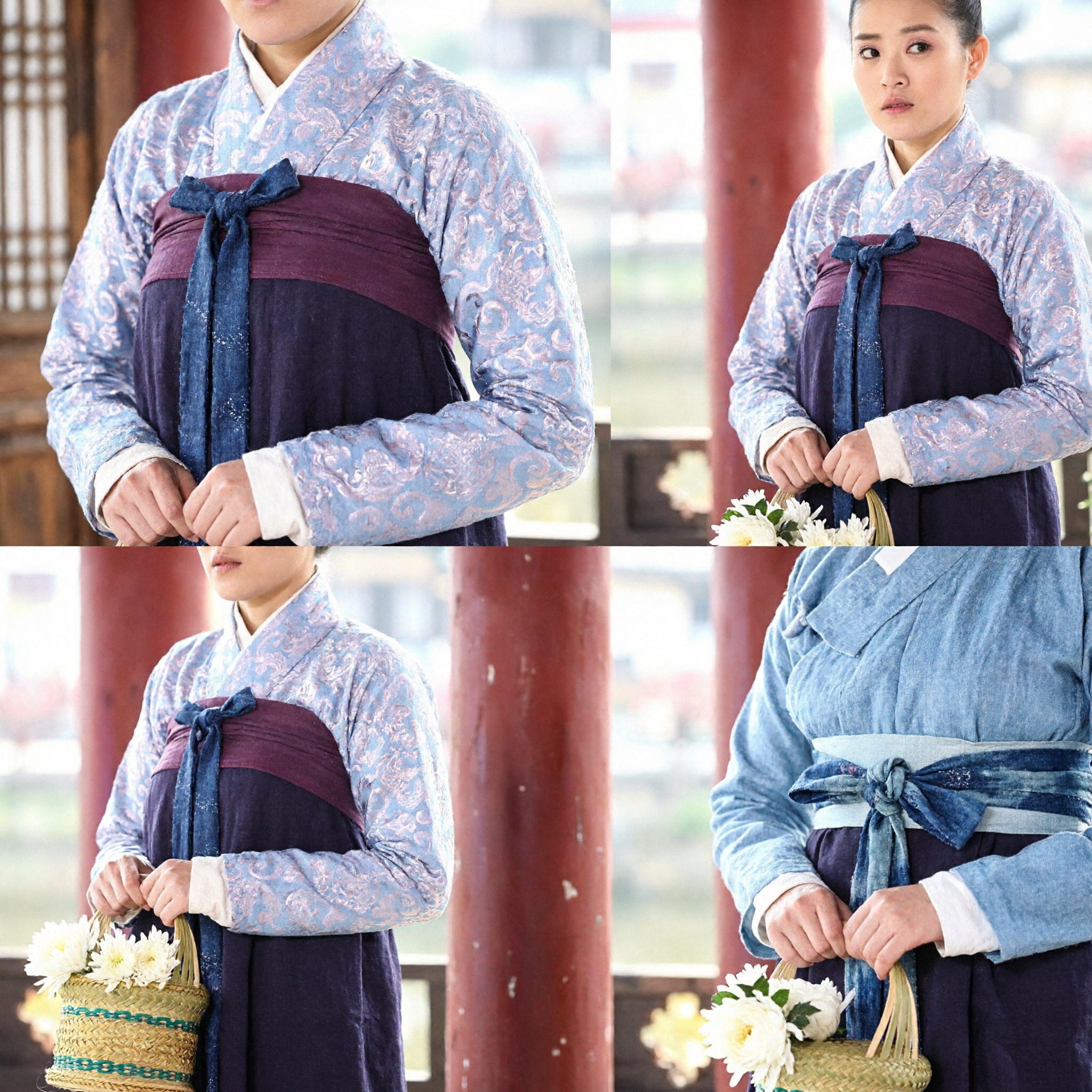 Ancient Chinese Palace Maid Hanfu Costume Women Traditional Blue Purple Historical Drama Dress for Cosplay - Asian Costume