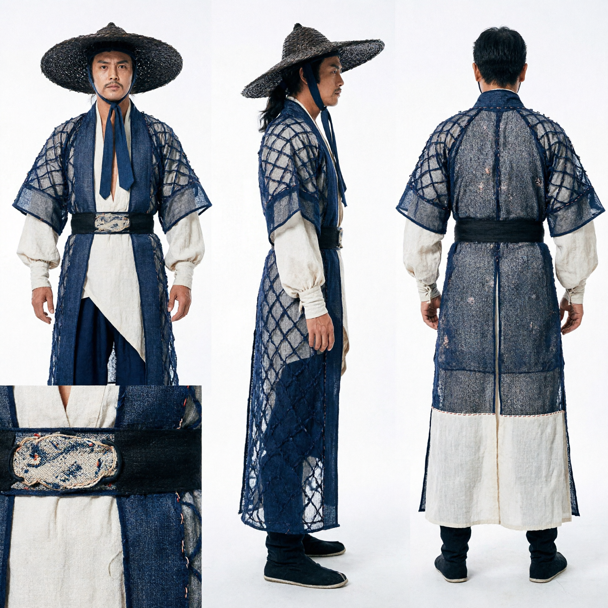 Men's Traditional Chinese Wuxia Swordsman Costume Ancient Knight Errant Kung Fu Outfit for Cosplay - Asian Costume