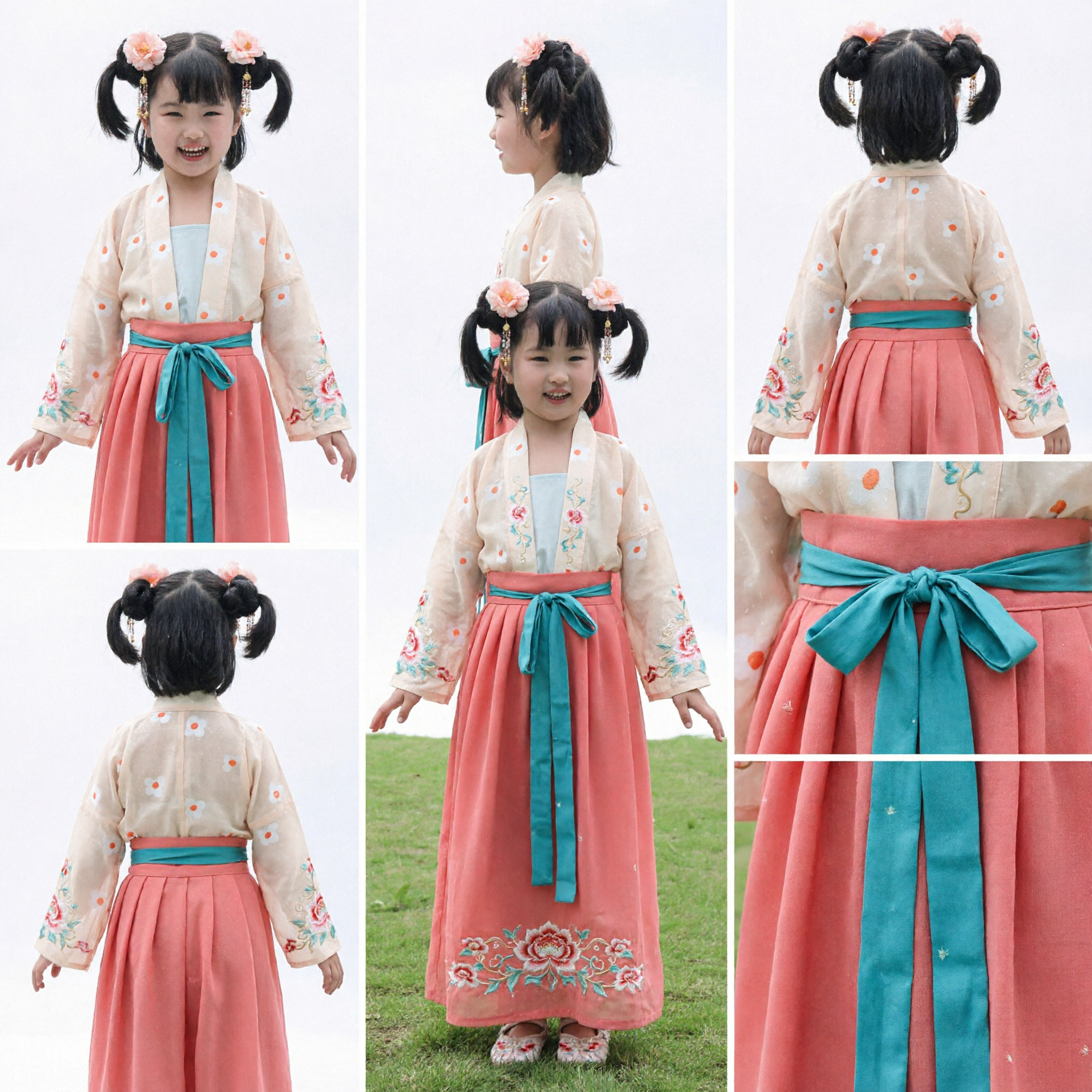 Traditional Chinese Hanfu Costume for Kids Girls Ancient Palace Princess Dress Set for Performance and Photoshoot - Asian Costume
