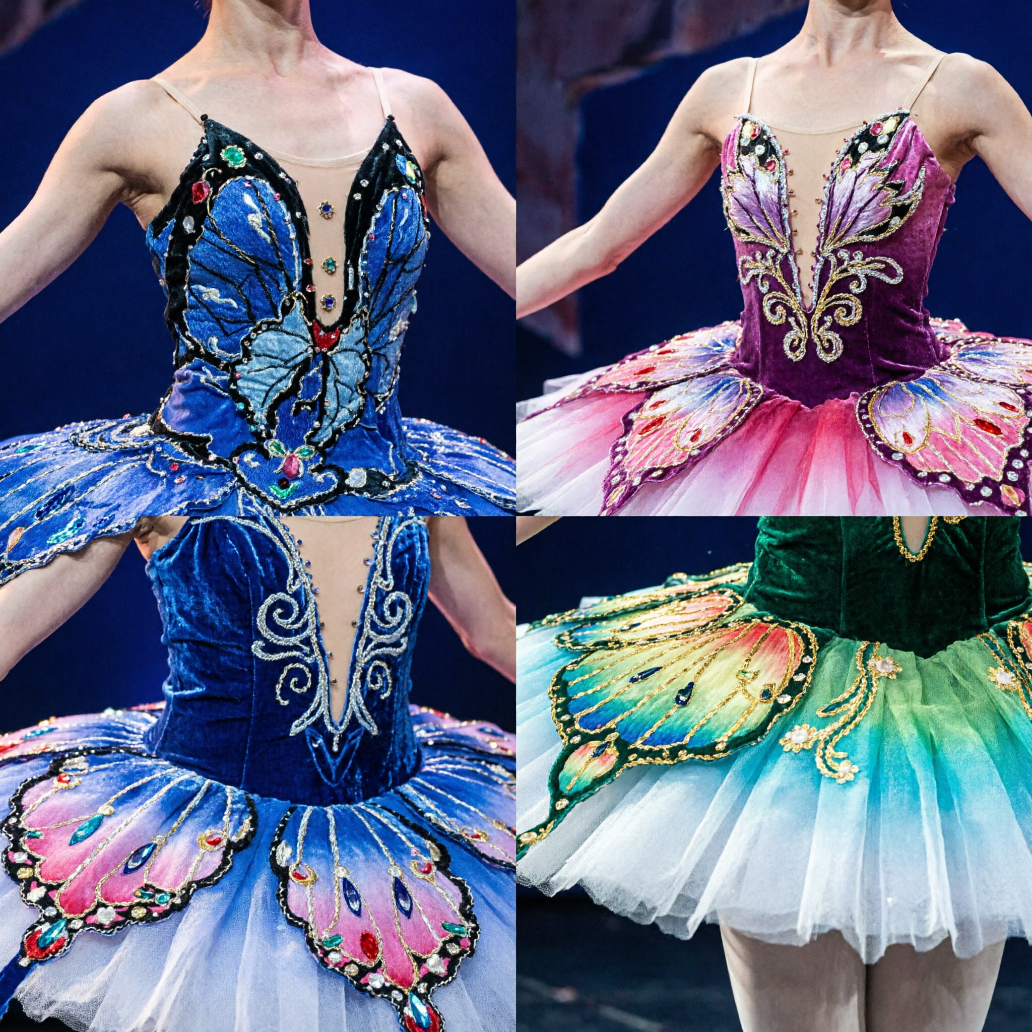 Women's Colorful Butterfly Ballet Tutu Costumes for Stage Performance, Cultural Shows, and Dance Competitions - Asian Costume