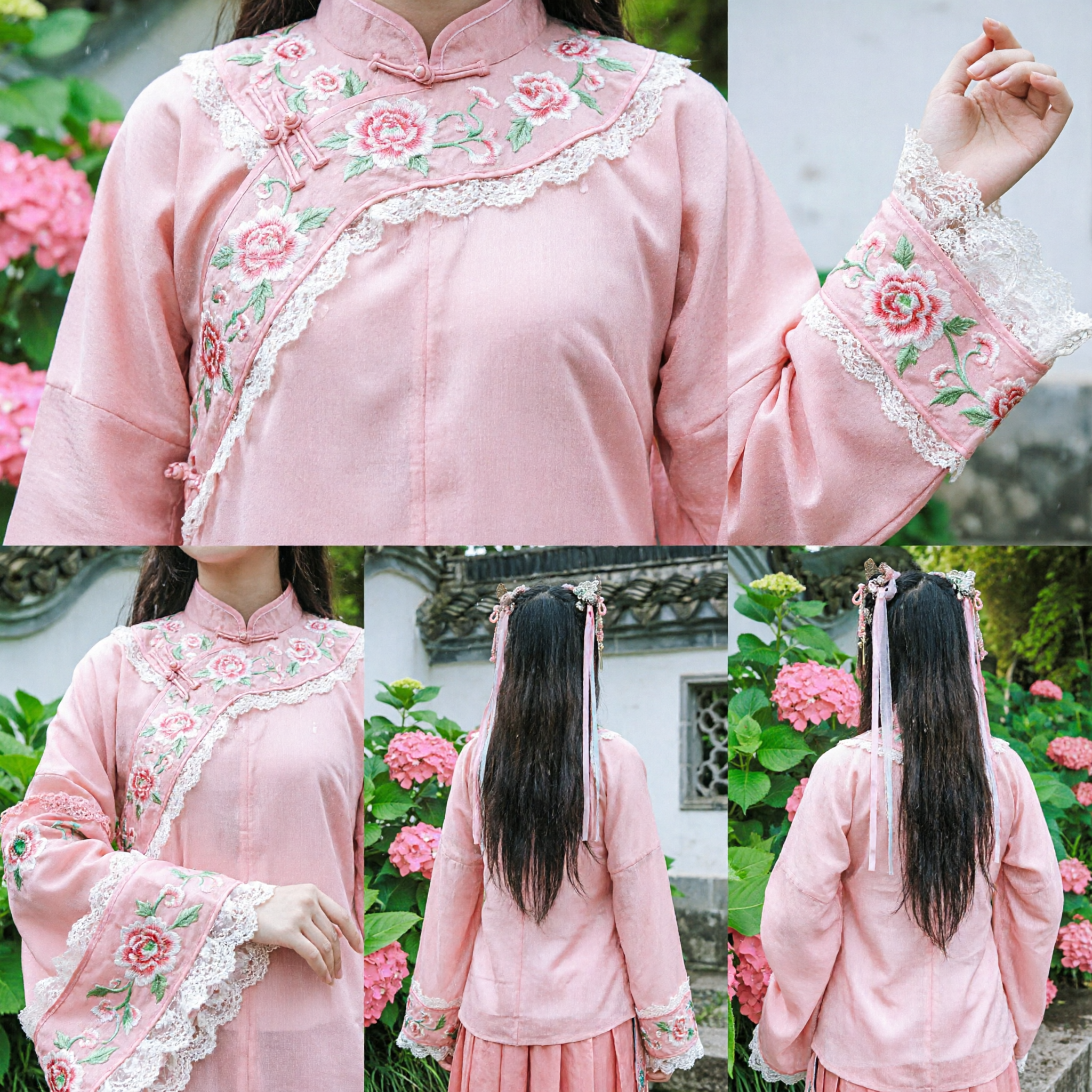 Pink Ancient Chinese Fairy Hanfu Costume for Women Traditional Princess Dress with Hair Accessories for Cosplay - Asian Costume