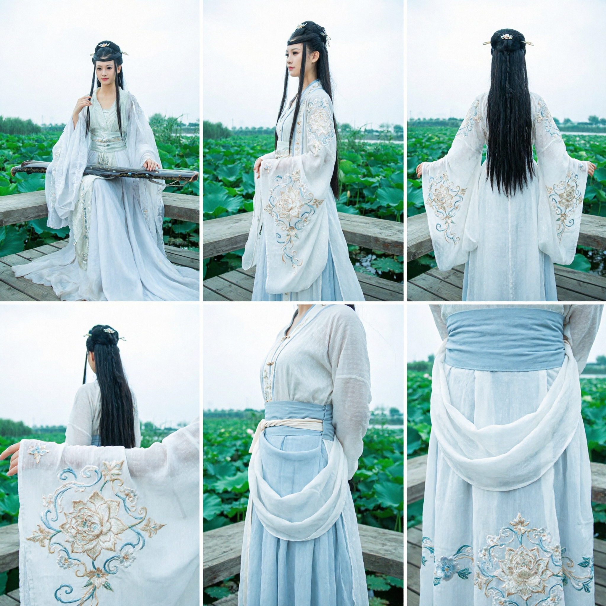 Elegant White Chinese Hanfu Traditional Costume for Women Ancient Fairy Dress Wuxia Cosplay Performance Outfit - Asian Costume