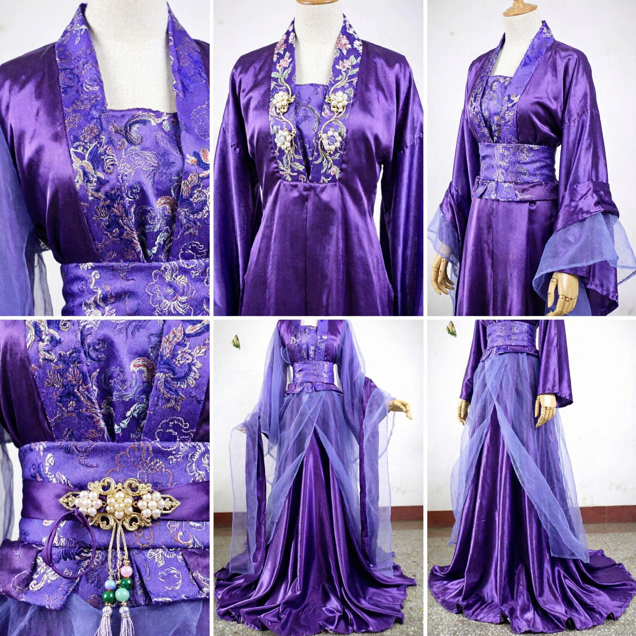 Purple Traditional Chinese Hanfu Dress Ancient Fairy Costume for Women Cosplay Stage Performance - Asian Costume