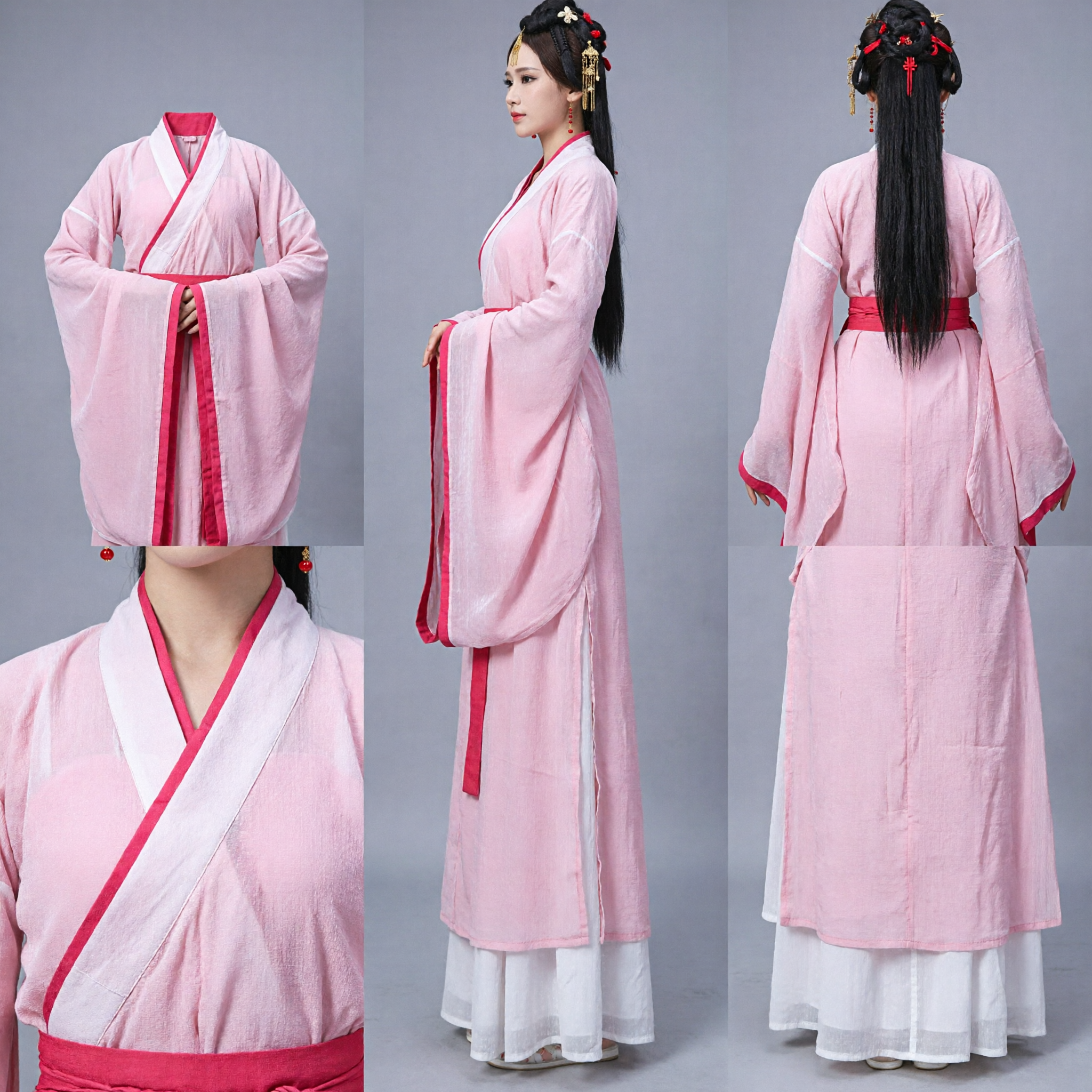 Traditional Chinese Hanfu Costume Pink Palace Lady Robe Ancient Dynasty Dress for Women Cosplay - Asian Costume