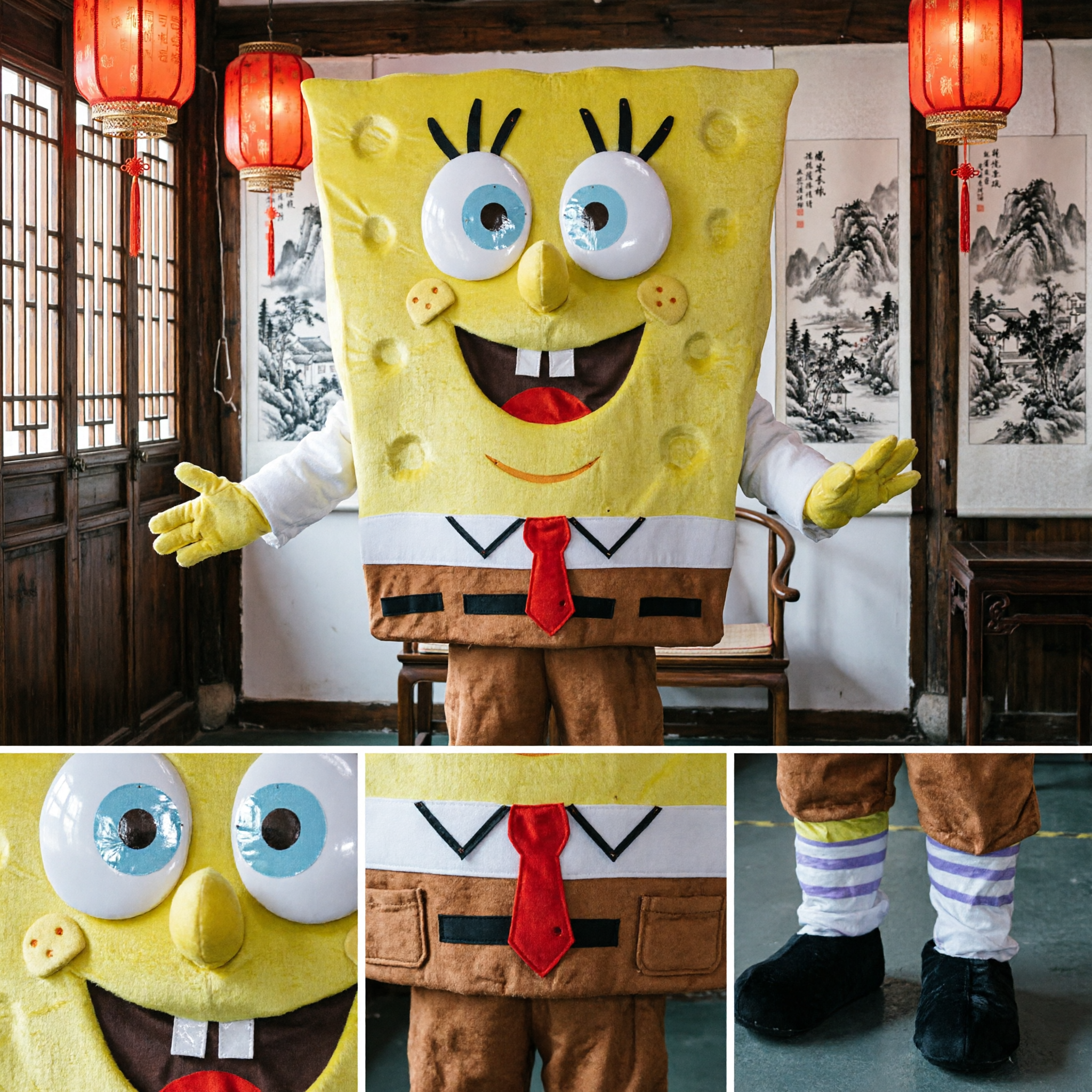 Cute Green Dragon Mascot Costume Adult Cartoon Character Plush Suit for Halloween Party Events - Asian Costume