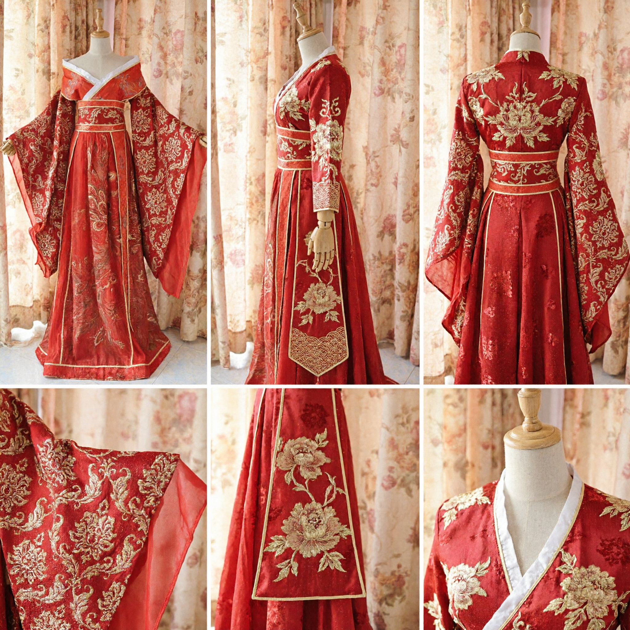 Elegant Red Chinese Hanfu Traditional Costume Tang Dynasty Style Wedding Dress for Women - Asian Costume