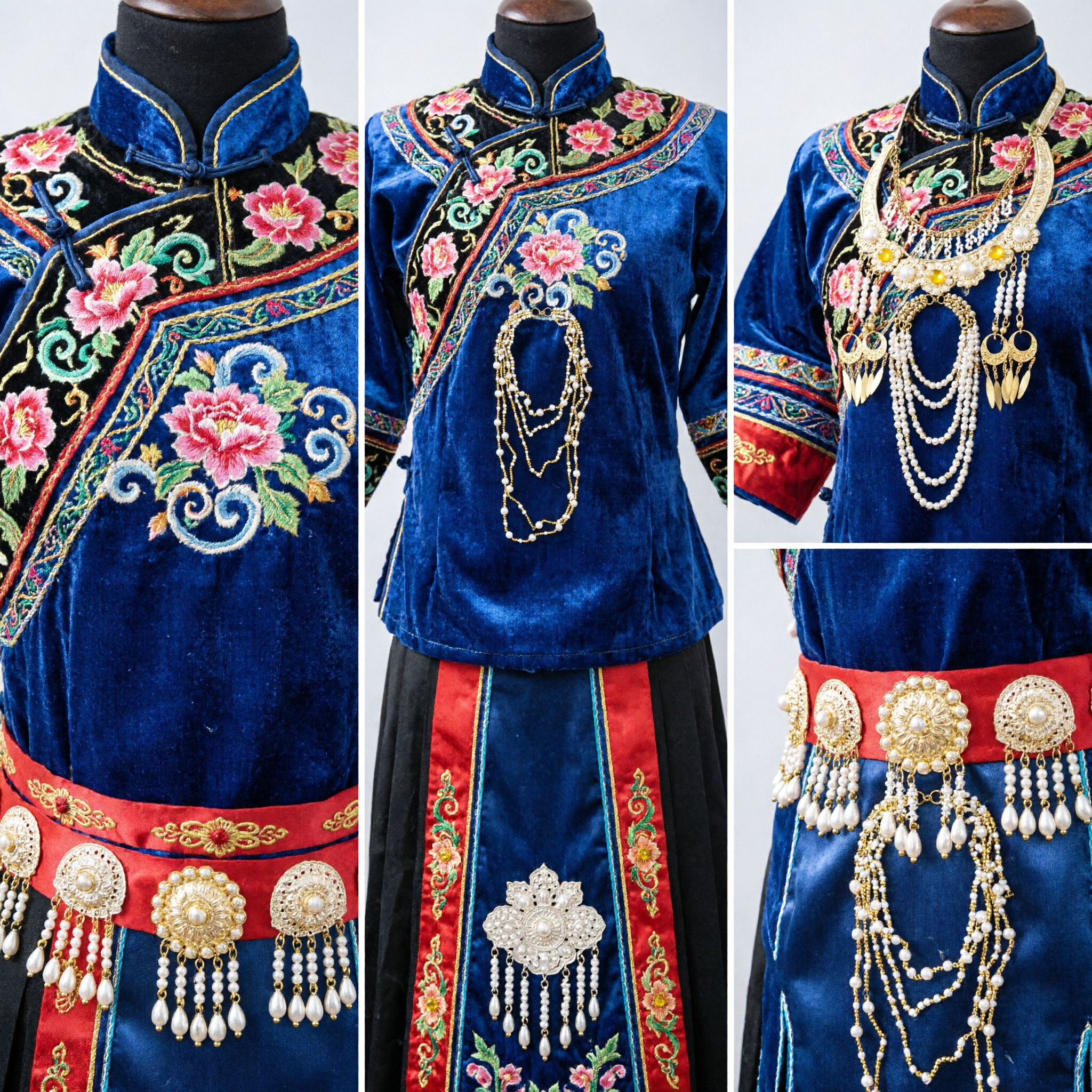 Traditional Chinese Ancient Hair Accessories Set Tang Dynasty Hanfu Headpiece Gold Pearl Wedding Bridal Jewelry for Women - Asian Costume