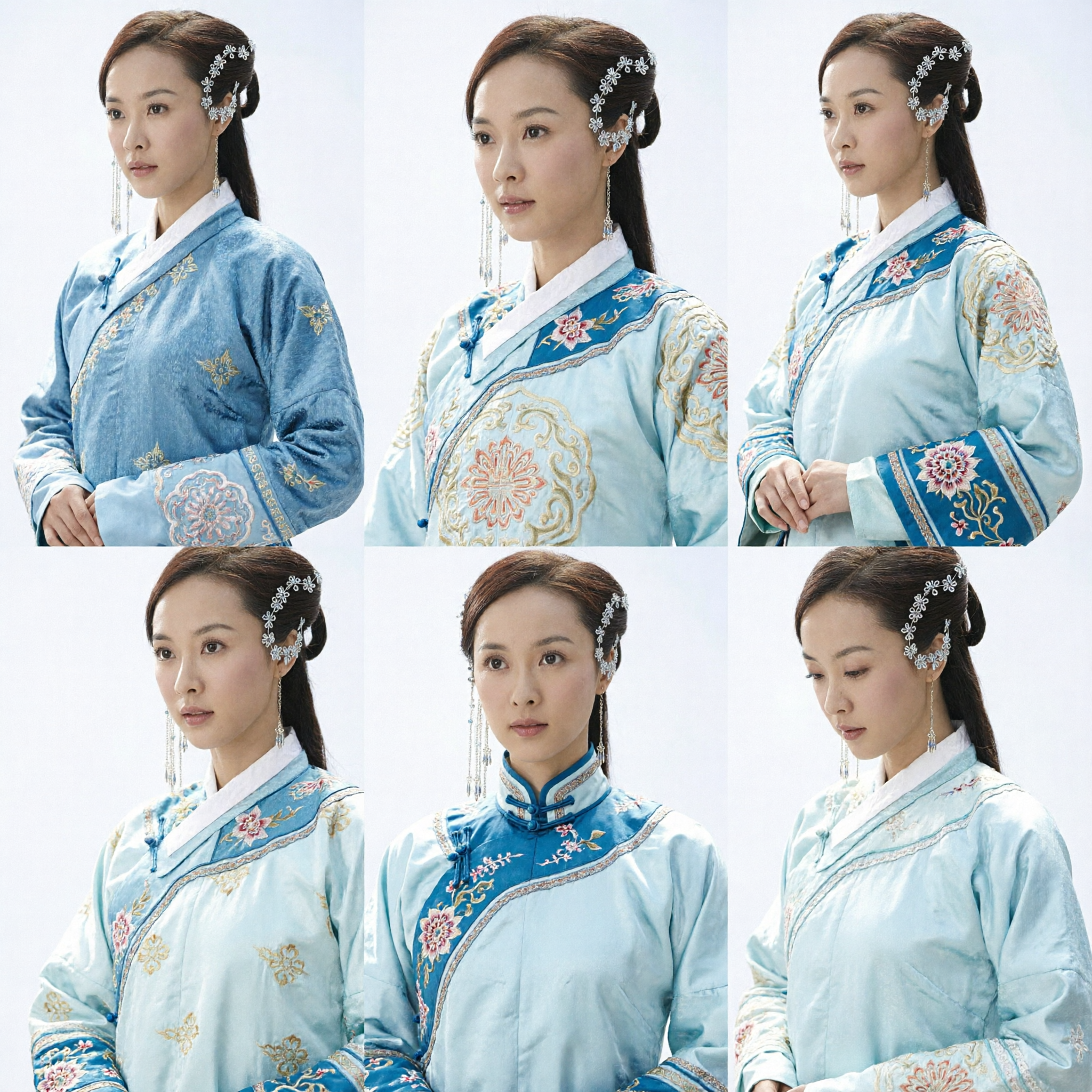 Ancient Chinese Hanfu Hair Accessories White Floral Hair Vine and Long Tassel Earrings Set for Women Bridal Cosplay - Asian Costume