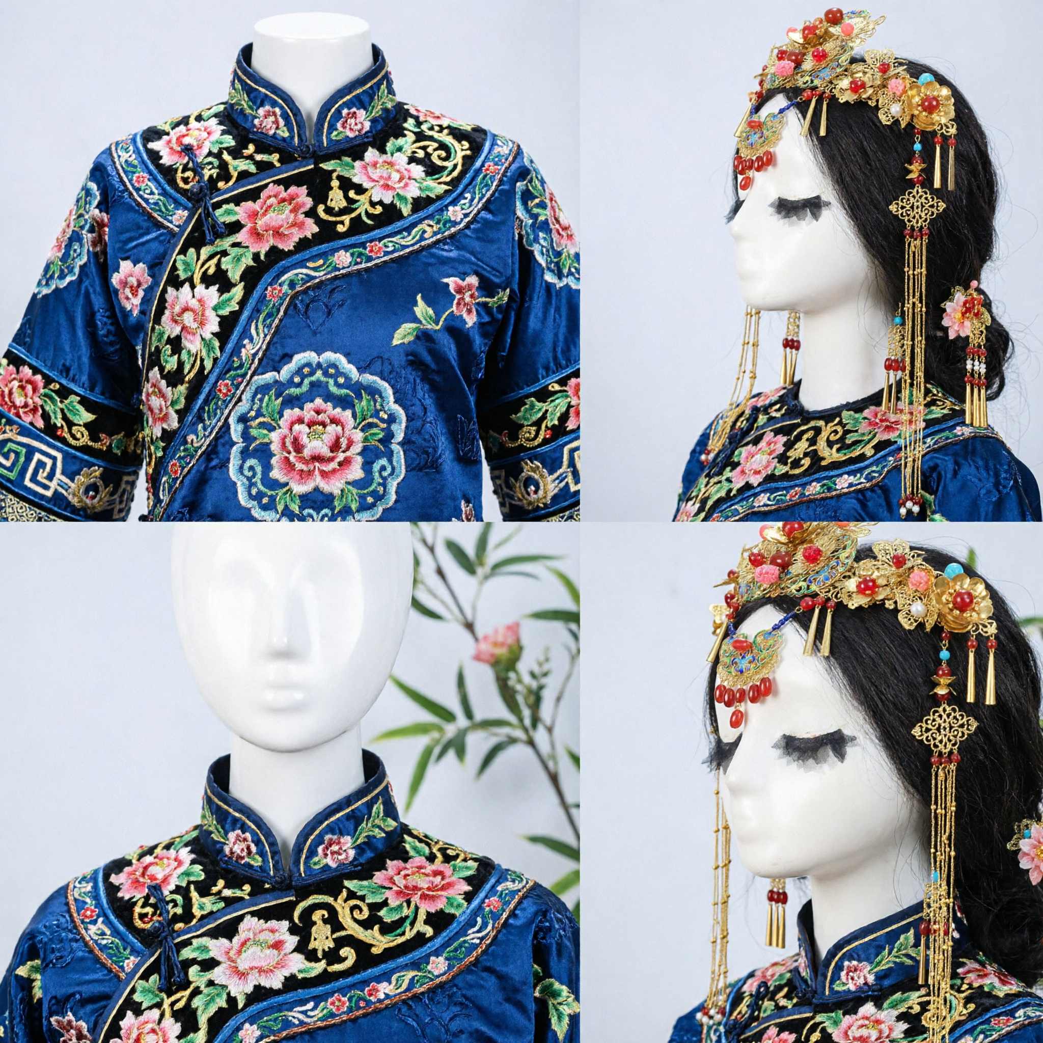 Traditional Chinese Ancient Princess Hair Crown Gold Tassel Headpiece for Hanfu Wedding Costume Accessories - Asian Costume