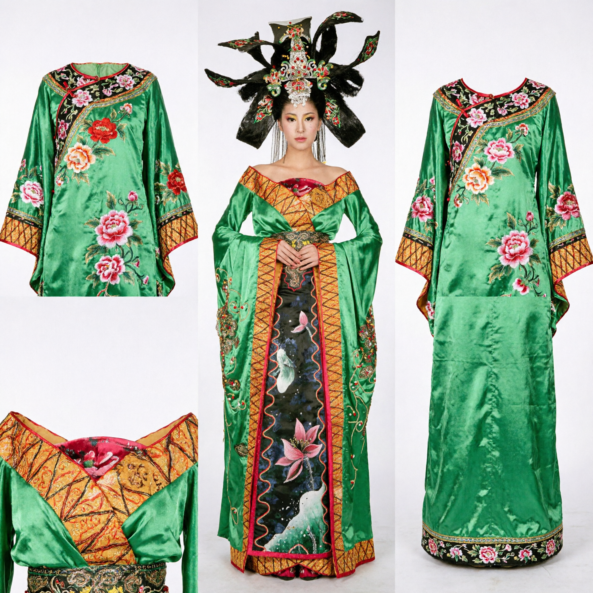 Traditional Chinese Ancient Empress Green Hanfu Costume Tang Dynasty Princess Dress for Stage Performance and Cosplay - Asian Costume