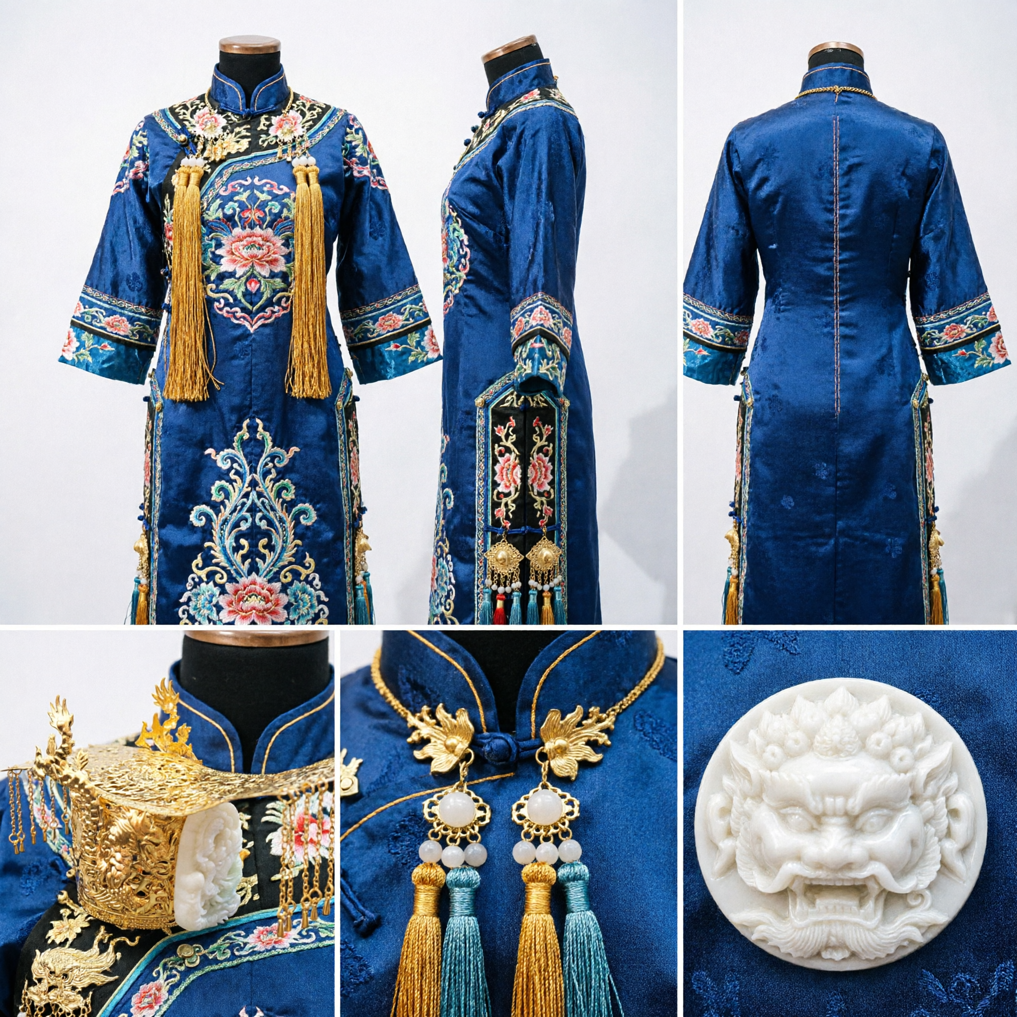 Traditional Chinese Gold Phoenix Crown Filigree Hanfu Headpiece Ancient Imperial Wedding Hair Jewelry for Women - Asian Costume