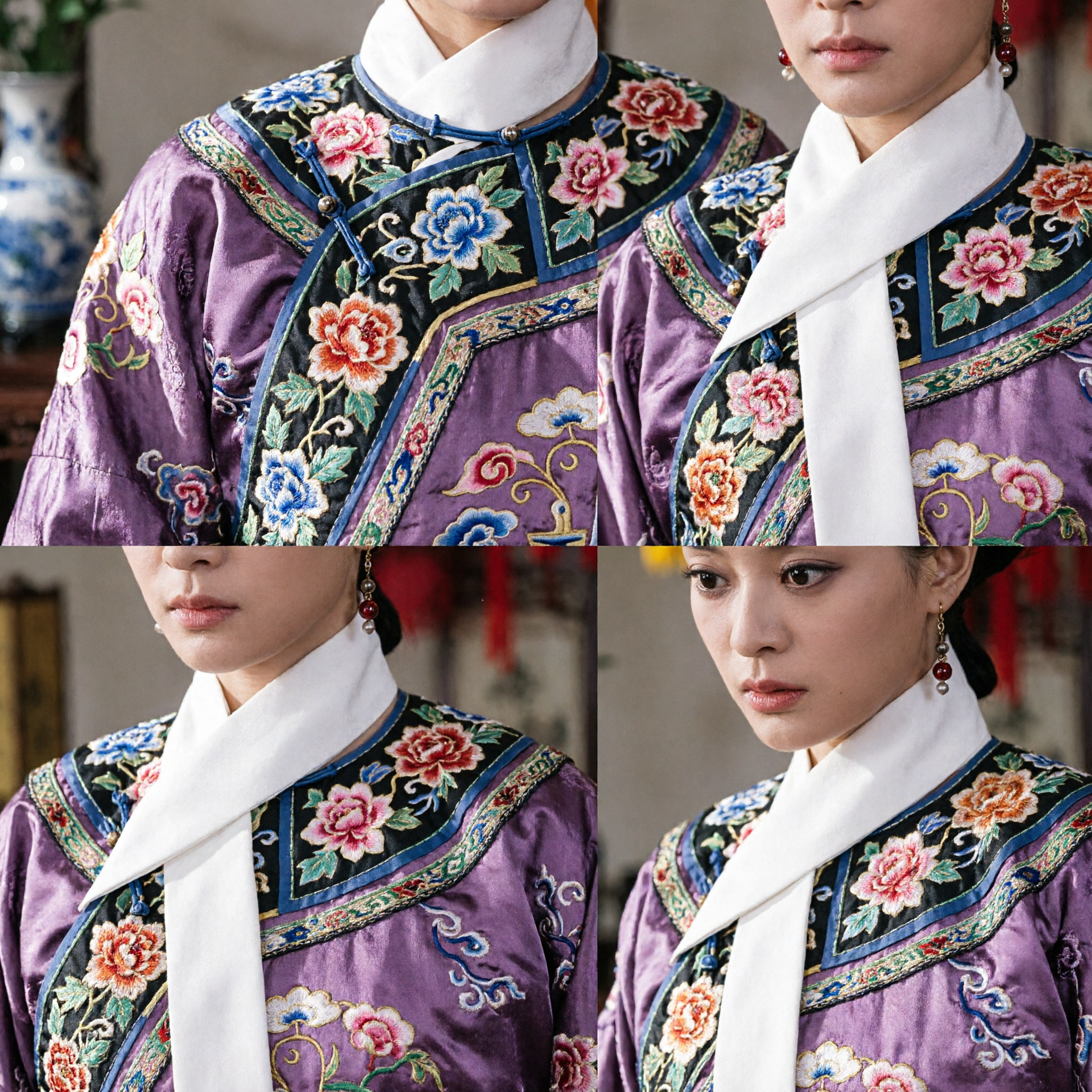 Traditional Chinese Qing Dynasty Empress Hair Accessories Ancient Palace Lady Headpiece Wig Set for Cosplay - Asian Costume