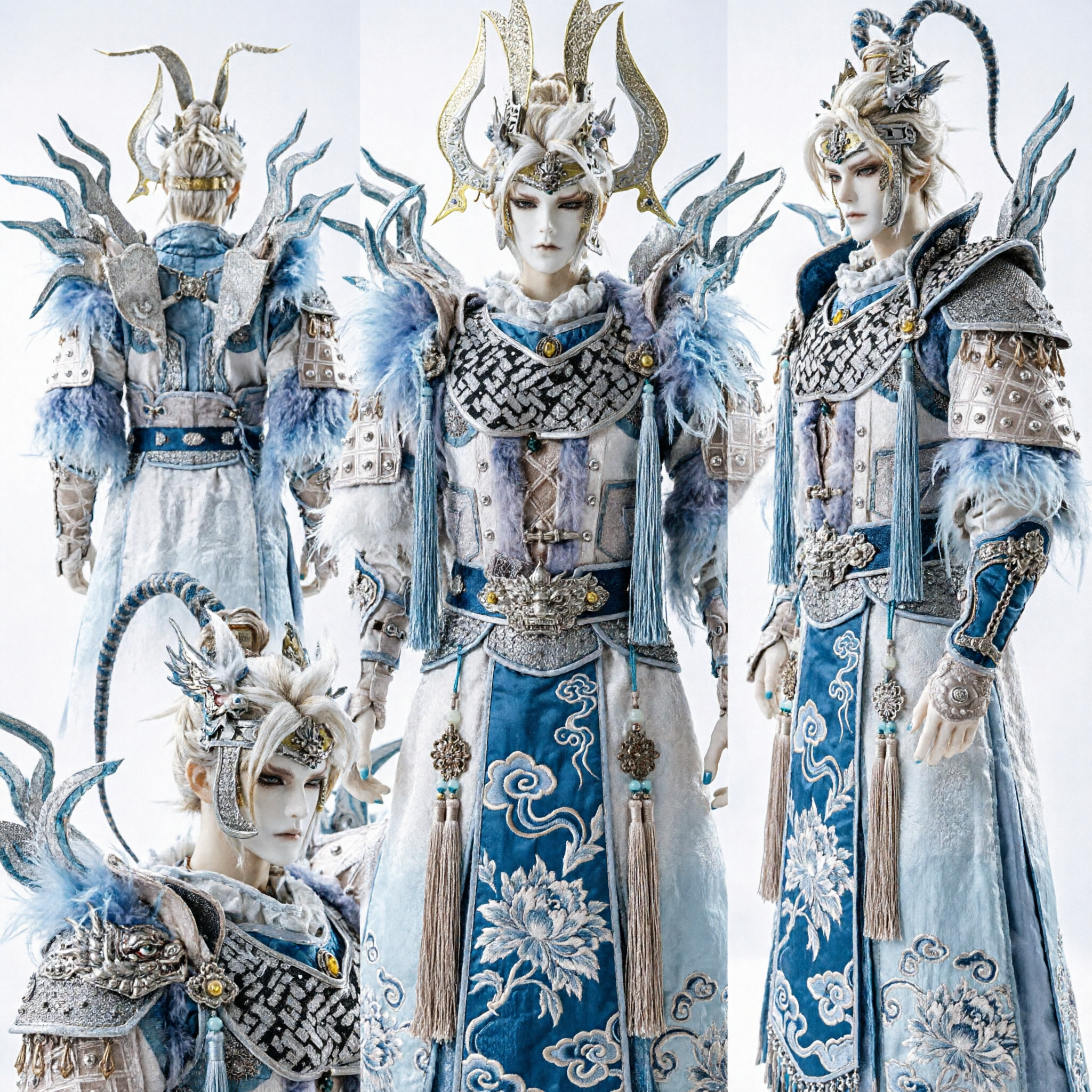 Elaborate Traditional Chinese Pili Puppetry Dragon Warrior Armor Costume for Cosplay and Stage Performance Display - Asian Costume