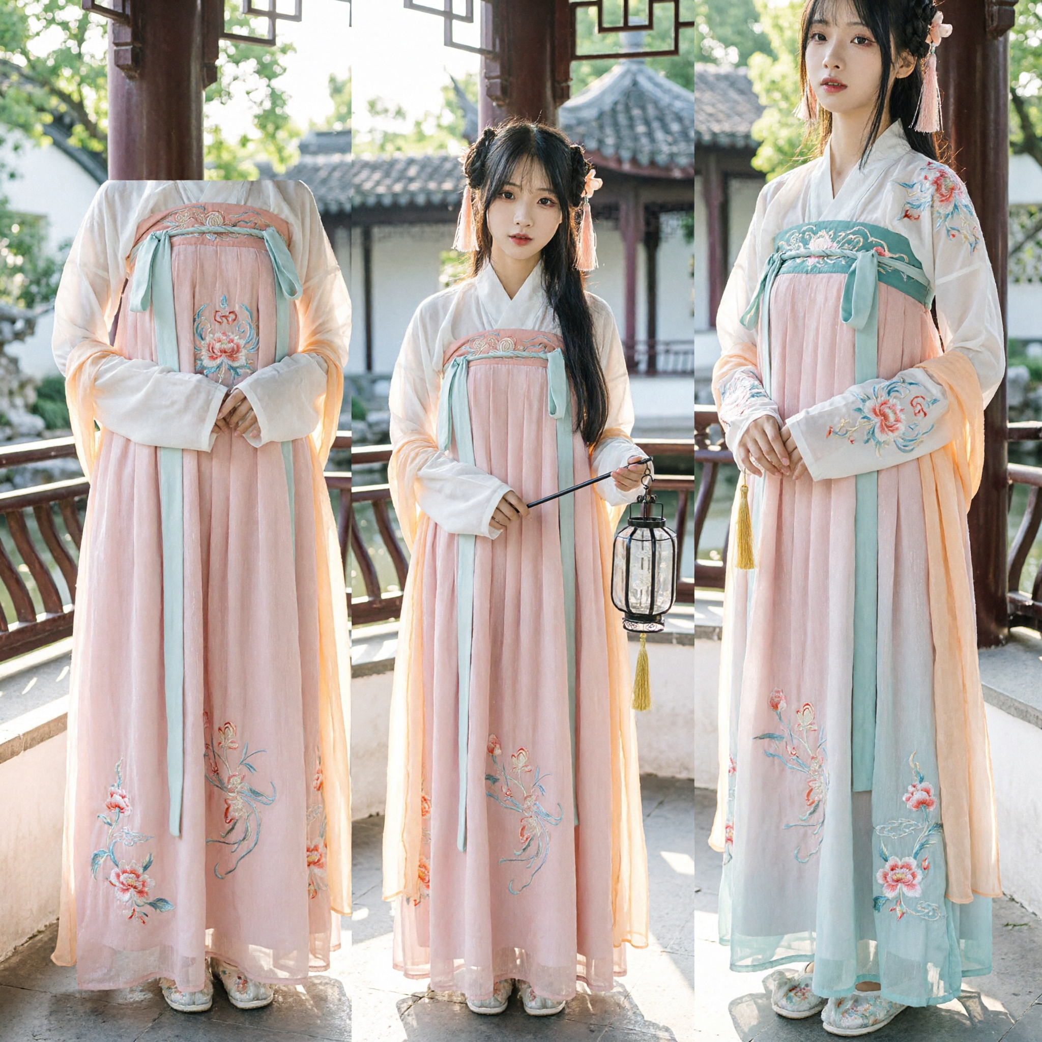 Elegant Traditional Chinese Hanfu Tang Dynasty Ruqun Dress Embroidered Ancient Costume for Women - Asian Costume