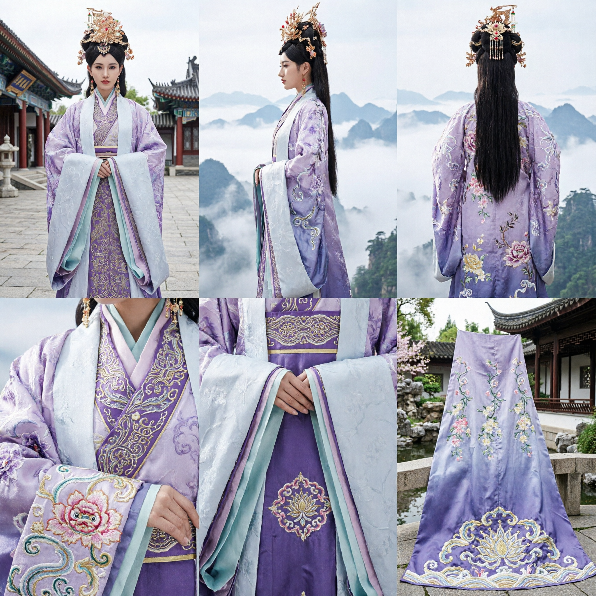Elegant Ancient Chinese Purple Hanfu Costume for Women Period Drama Princess Cosplay Traditional Palace Lady Dress - Asian Costume