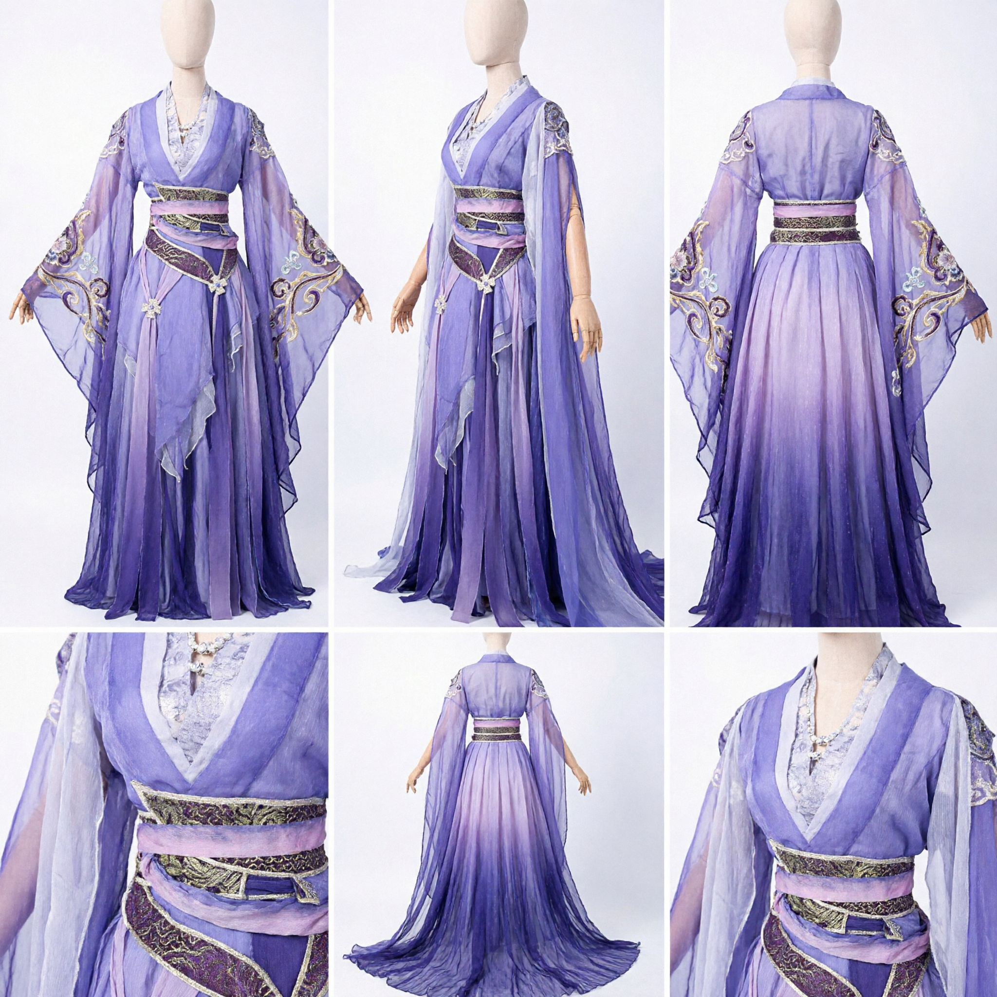 Elegant Purple Traditional Chinese Hanfu Costume Ancient Fairy Princess Dress for Women Cosplay Stage Performance - Asian Costume