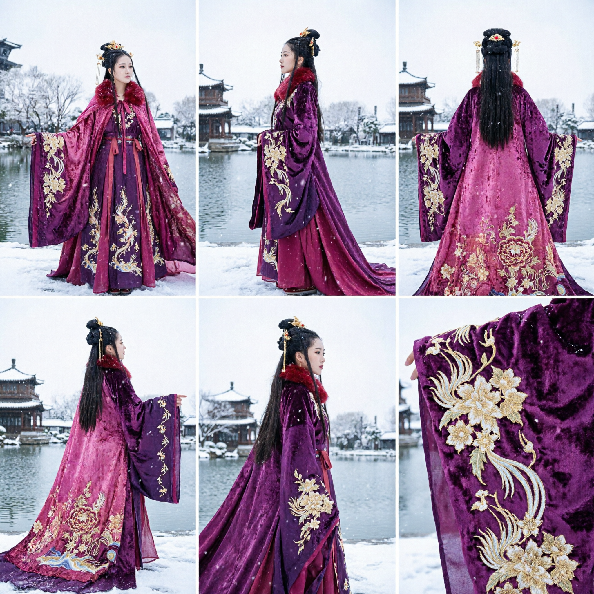 Ancient Chinese Traditional Pink Floral Hanfu Dress Tang Dynasty Palace Lady Costume for Women Cosplay Performance - Asian Costume