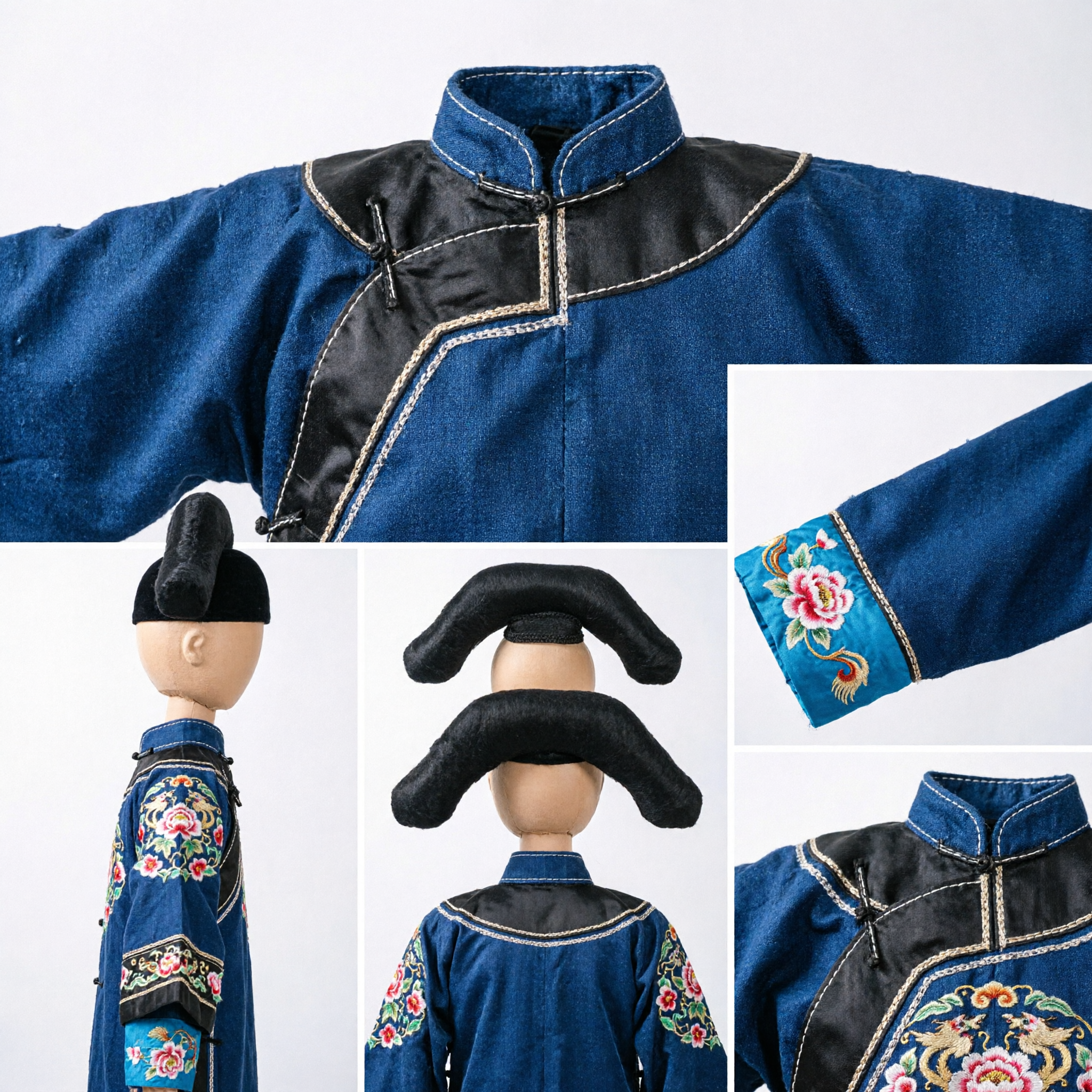 Black Traditional Chinese Hair Base Wig Foundation for Hanfu Ancient Costume Cosplay and Period Drama - Asian Costume