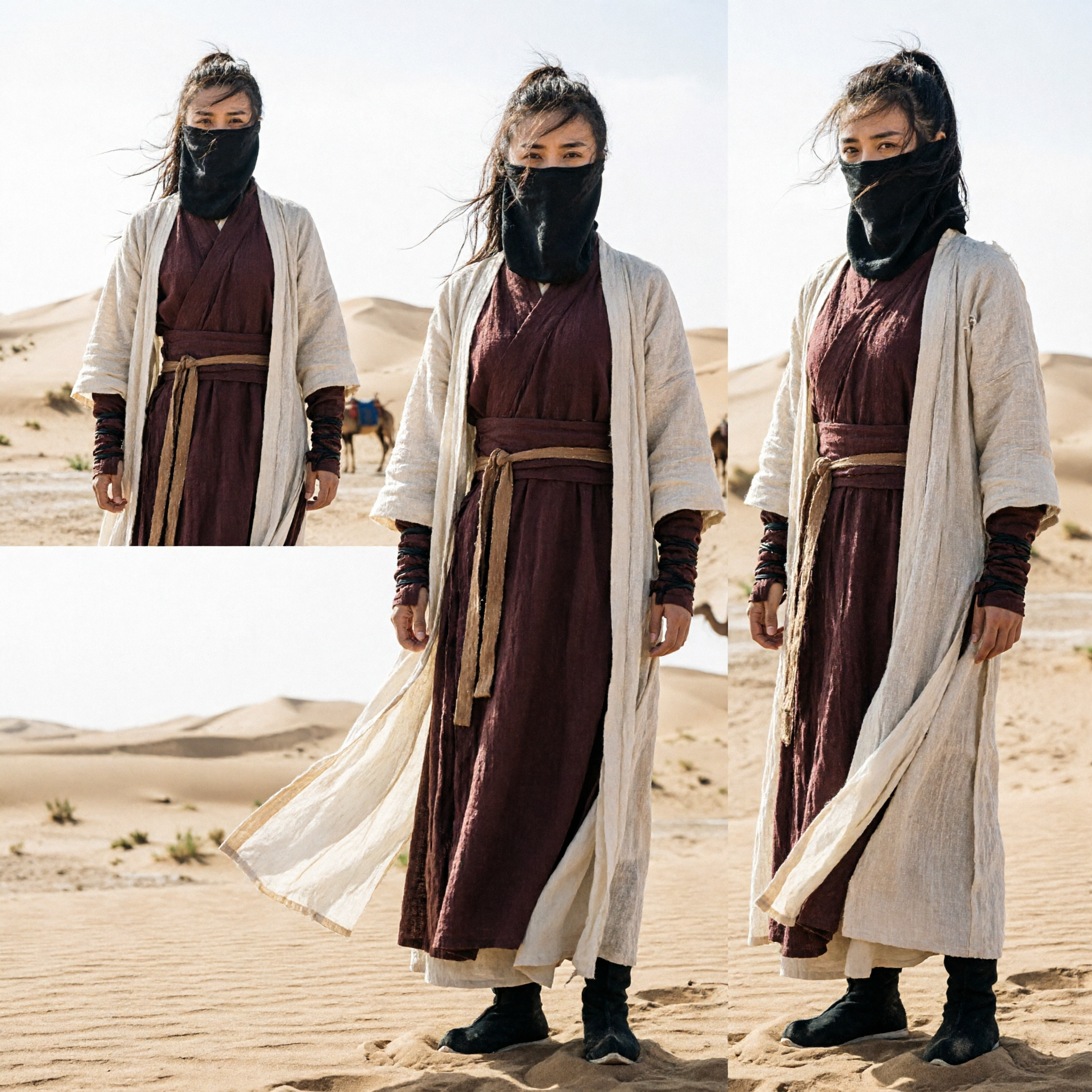 Ancient Chinese Wuxia Swordsman Costume Traditional Martial Arts Assassin Robe for Cosplay Halloween - Asian Costume