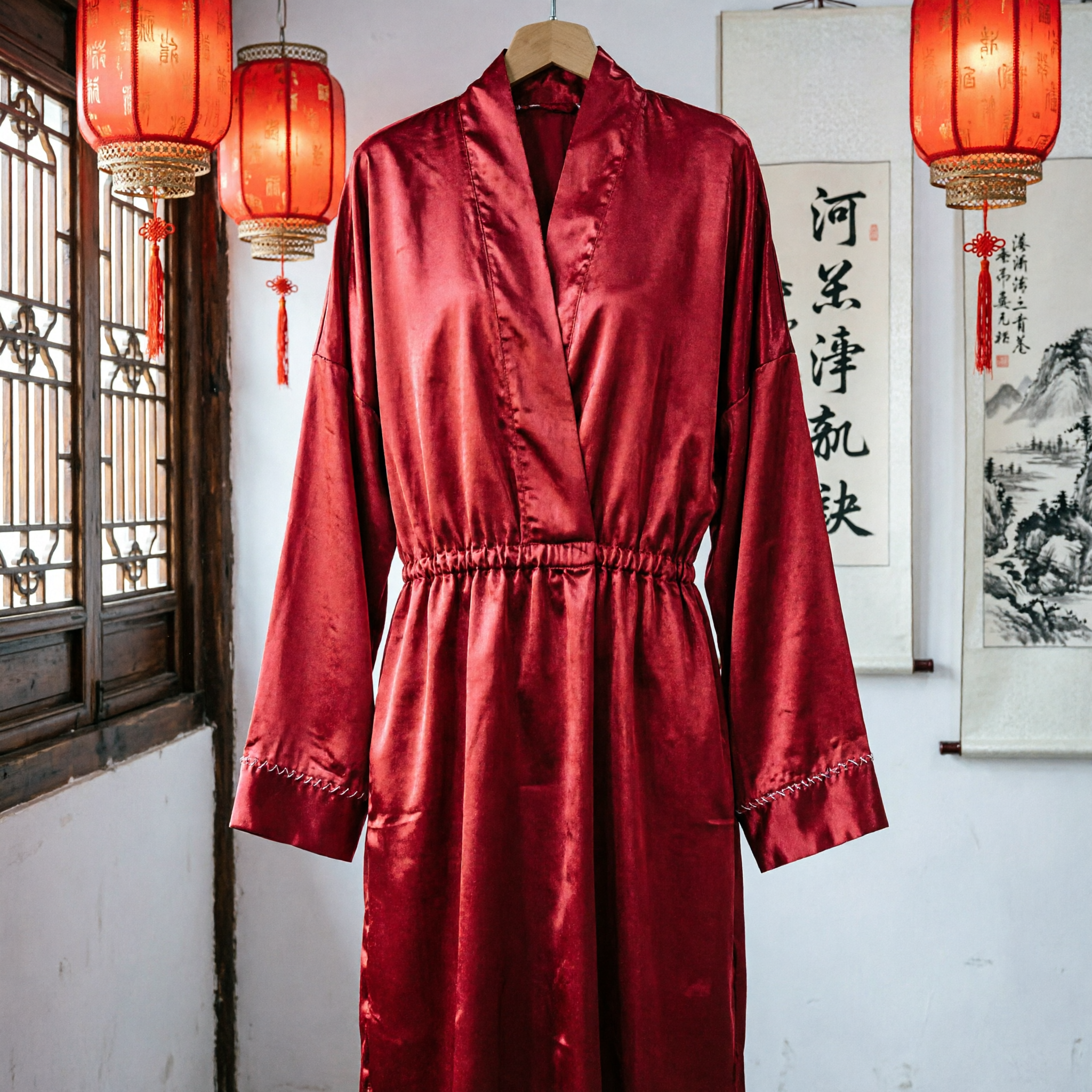 Traditional Red Chinese Opera Water Sleeves Silk Costume for Stage Dance Performance - Asian Costume