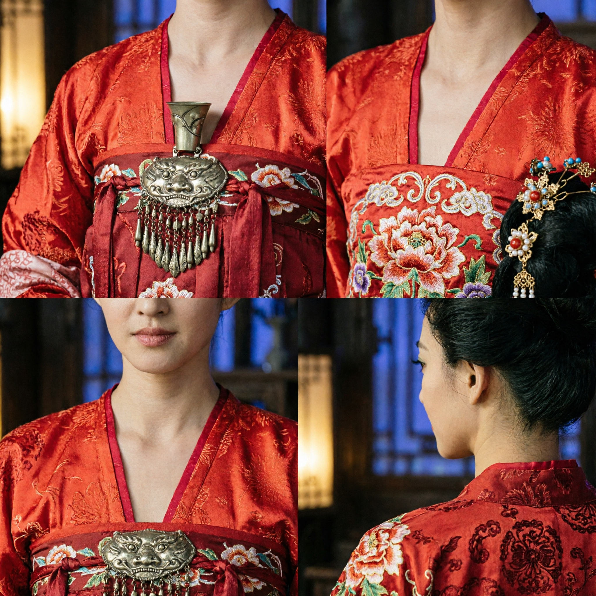 Exquisite Chinese Traditional Tang Dynasty Palace Hair Accessories Ancient Hanfu Floral Headpiece for Women Costume - Asian Costume