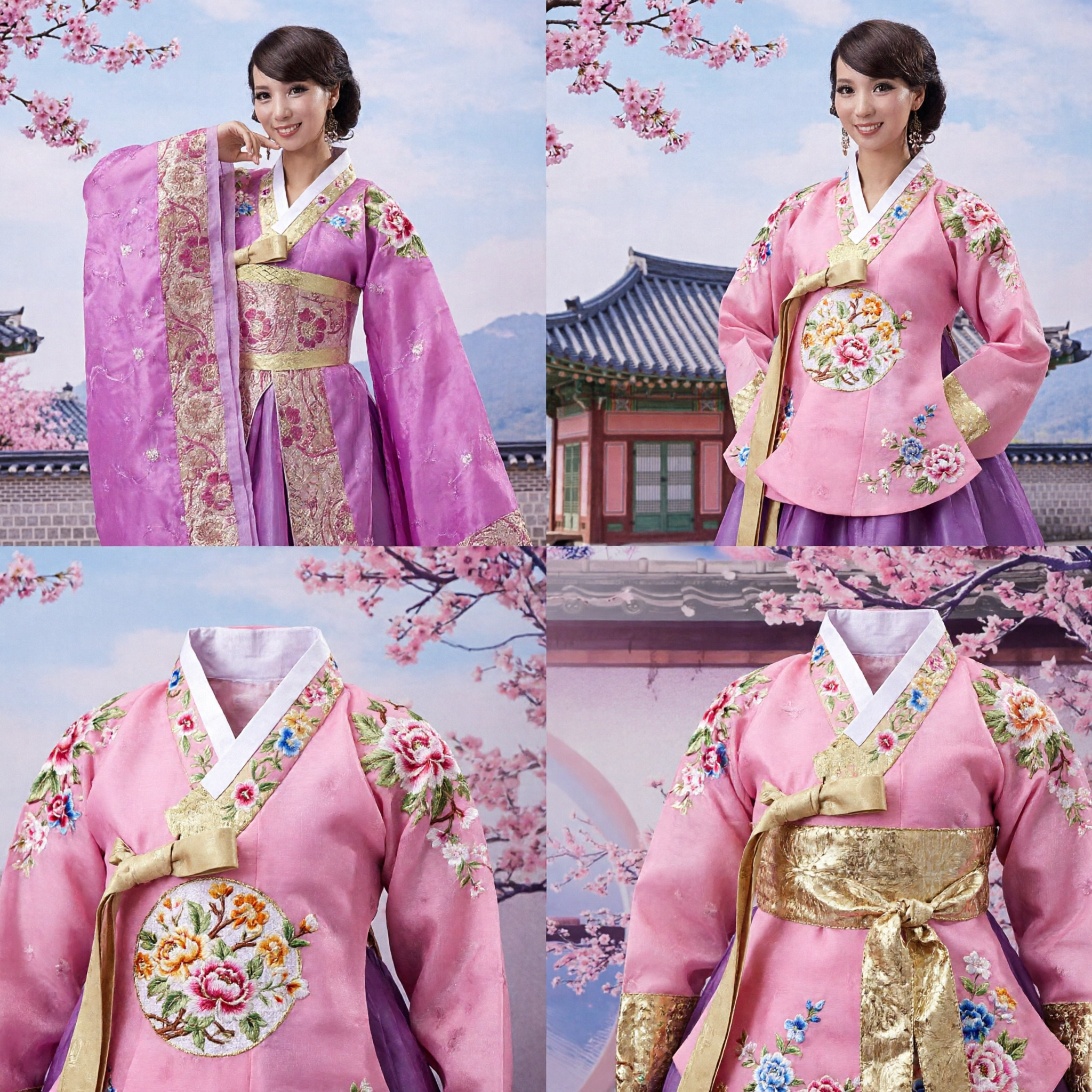 Women's Ancient Chinese Hanfu Costume Pink Embroidered Tang Dynasty Palace Princess Dress for Cosplay and Performance - Asian Costume