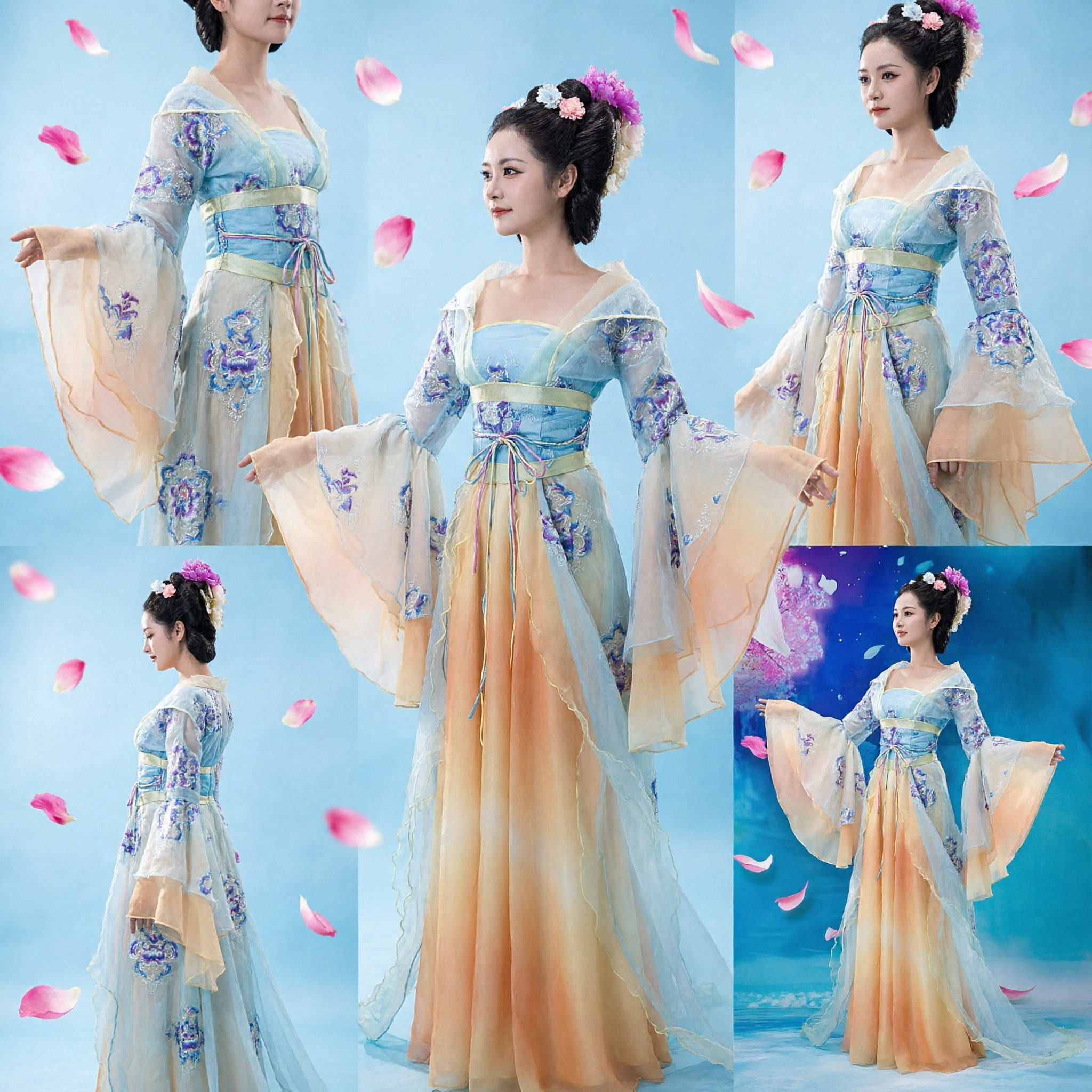 Traditional Chinese Hanfu Tang Dynasty Ancient Fairy Dress Women's Stage Performance Costume for Dance and Cultural Events - Asian Costume