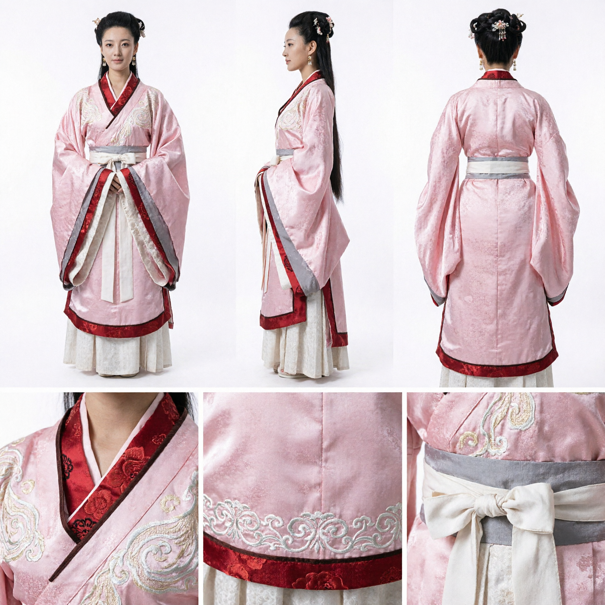 Traditional Chinese Hanfu Ancient Princess Costume Pink Han Dynasty Clothing for Women Cosplay Photography - Asian Costume