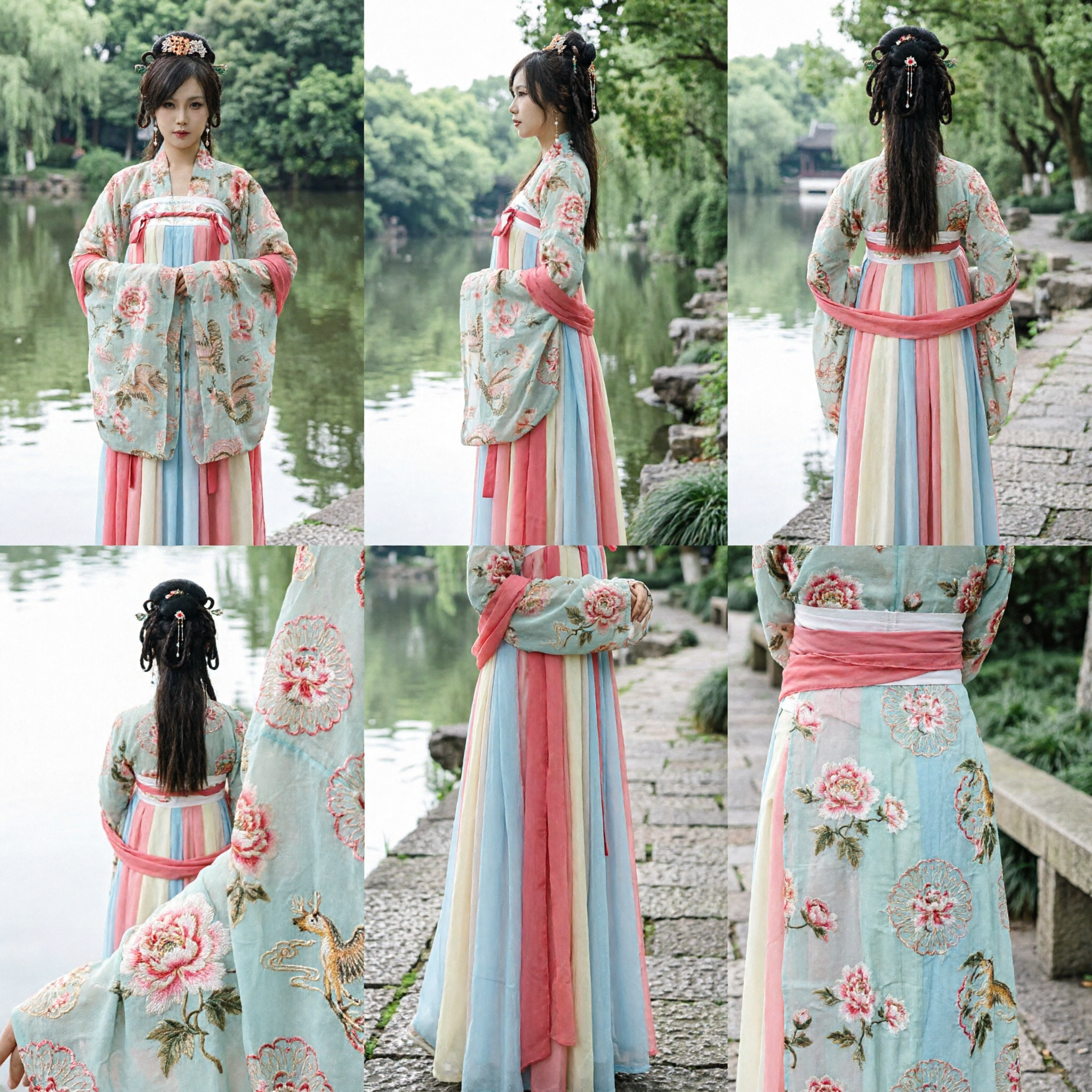 Elegant Traditional Chinese Tang Dynasty Hanfu Dress Women Ancient Embroidered Costume for Photography and Cultural Events - Asian Costume