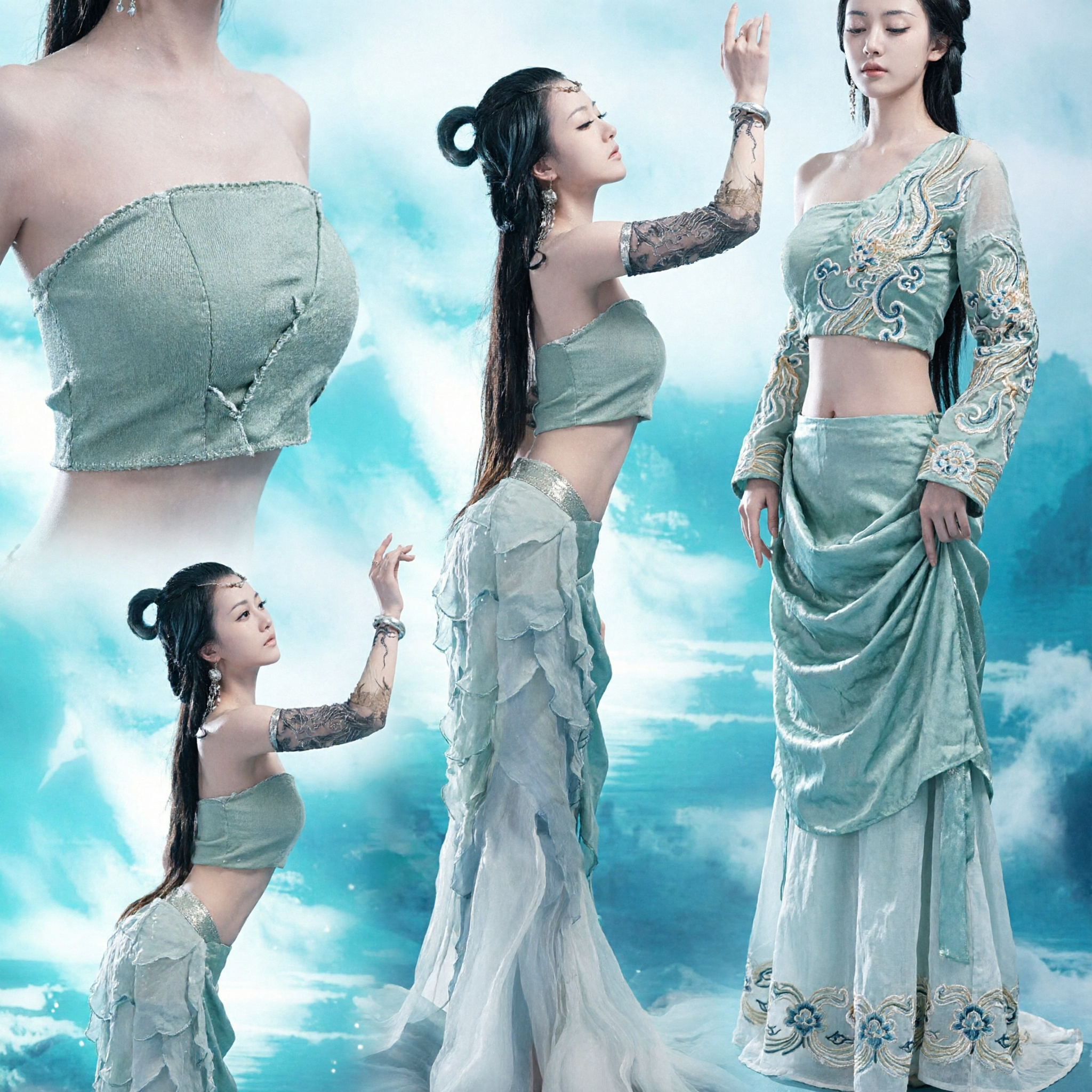 Elegant White Chinese Classical Dance Costume Ethereal Fairy Dress for Women Stage Performance and Cultural Events - Asian Costume