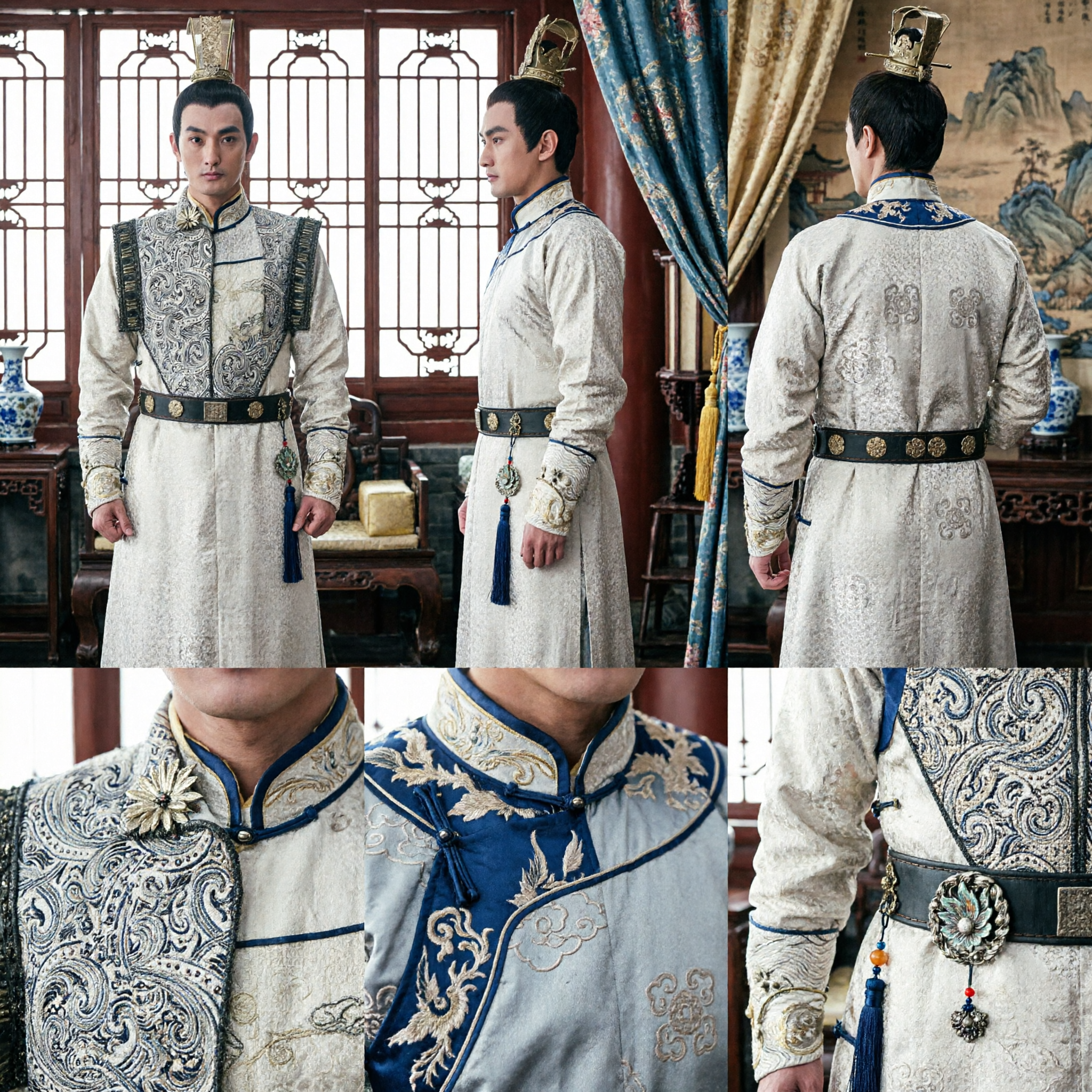 Men's Ancient Chinese Prince Hanfu Costume Traditional Embroidered Robe for Cosplay and Historical Drama Performance - Asian Costume