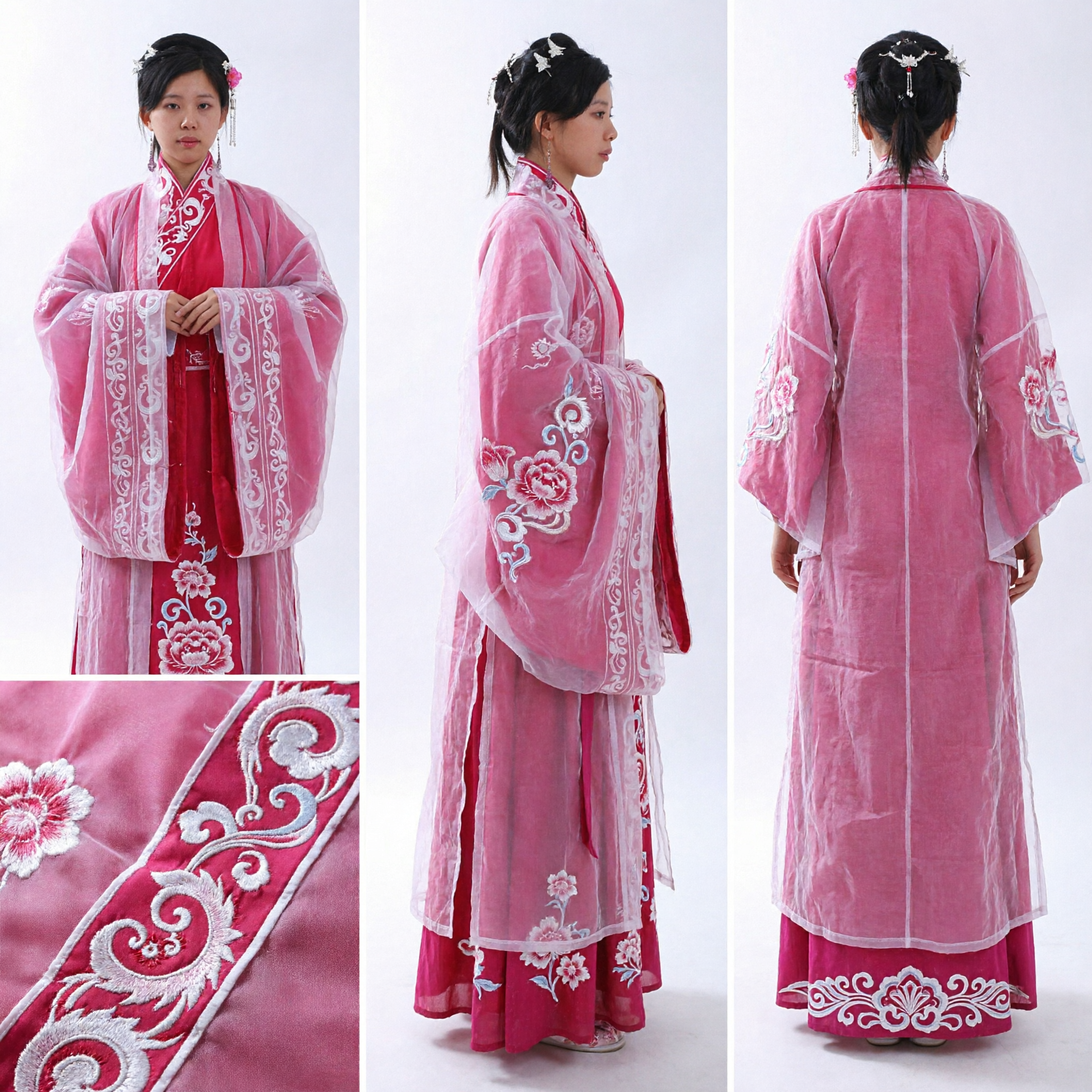 Elegant Pink Hanfu Traditional Chinese Ancient Costume Women's Historical Clothing for Stage Performance and Cosplay - Asian Costume