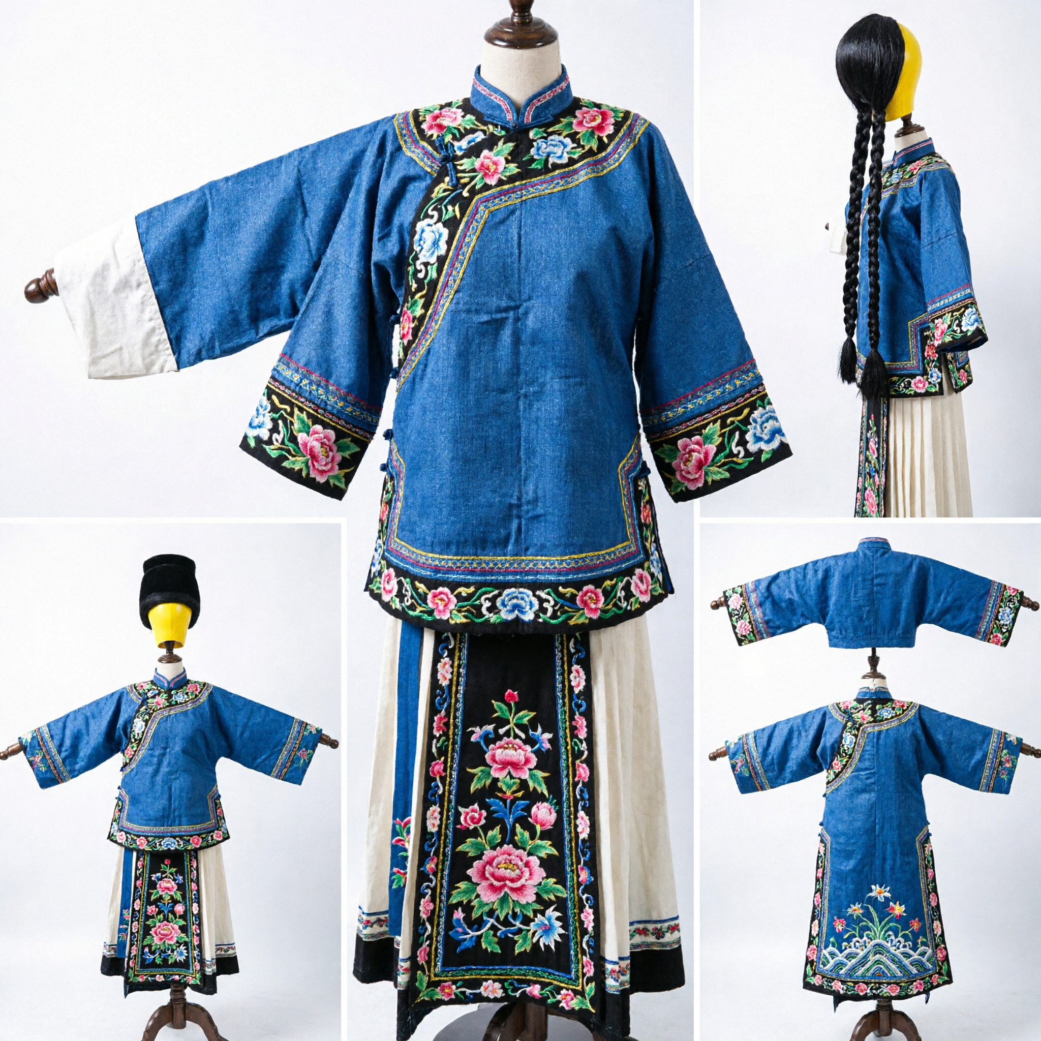 Long Black Braid Wig Traditional Chinese Qing Dynasty Queue Style Cosplay Costume Prop for Historical Drama - Asian Costume