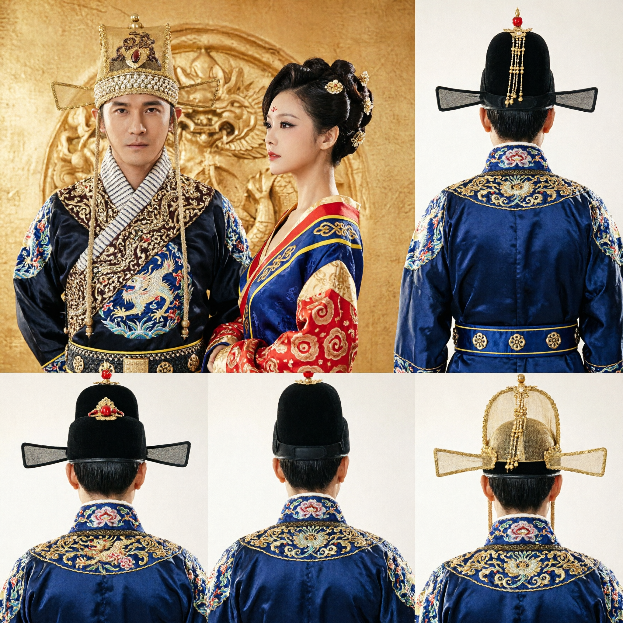 Ancient Chinese Emperor and Empress Wedding Costumes Traditional Royal Couple Hanfu Set for Historical Cosplay and Performance - Asian Costume