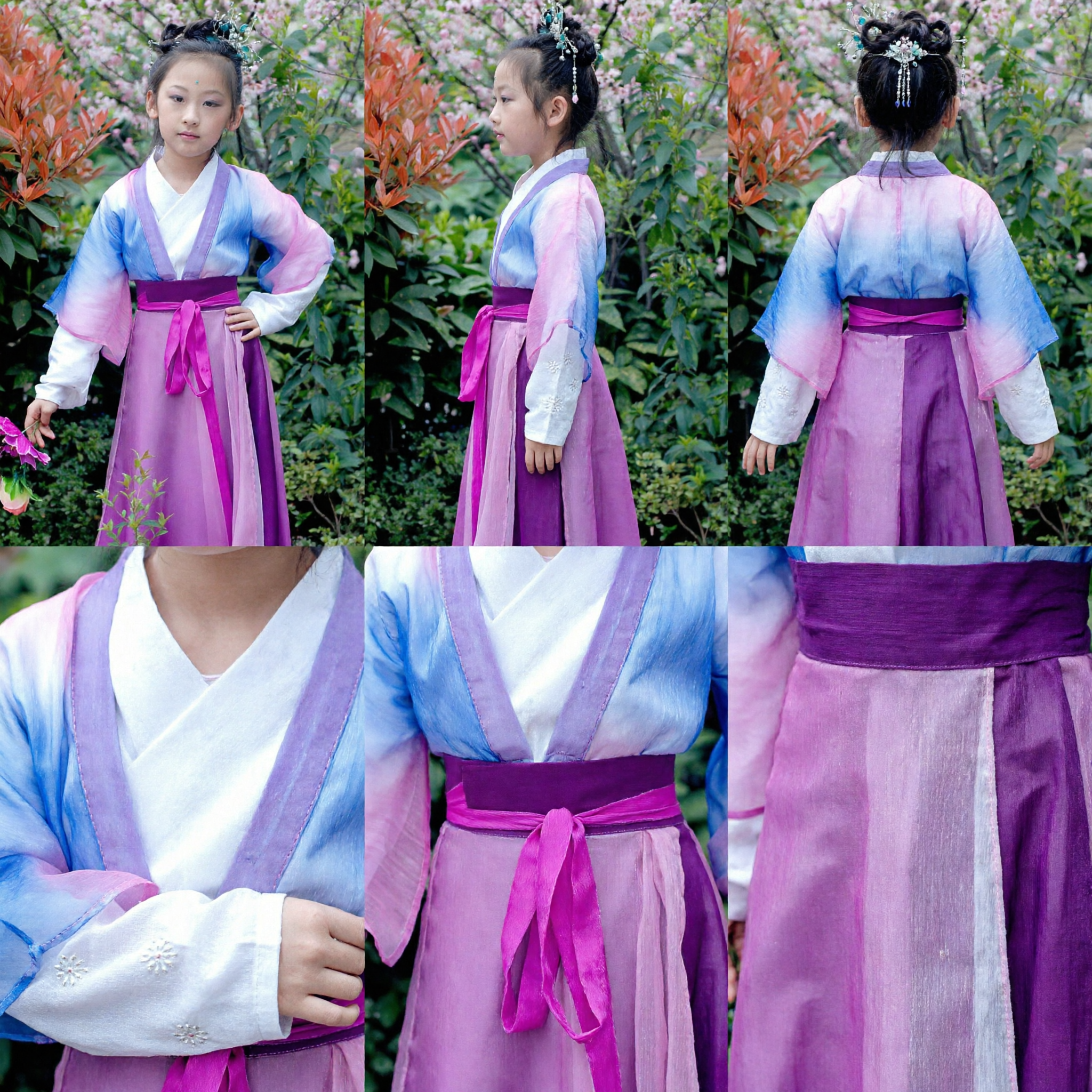 Chinese Traditional Hanfu Costume for Kids Girls Tang Dynasty Fairy Princess Dress for Dance Performance - Asian Costume