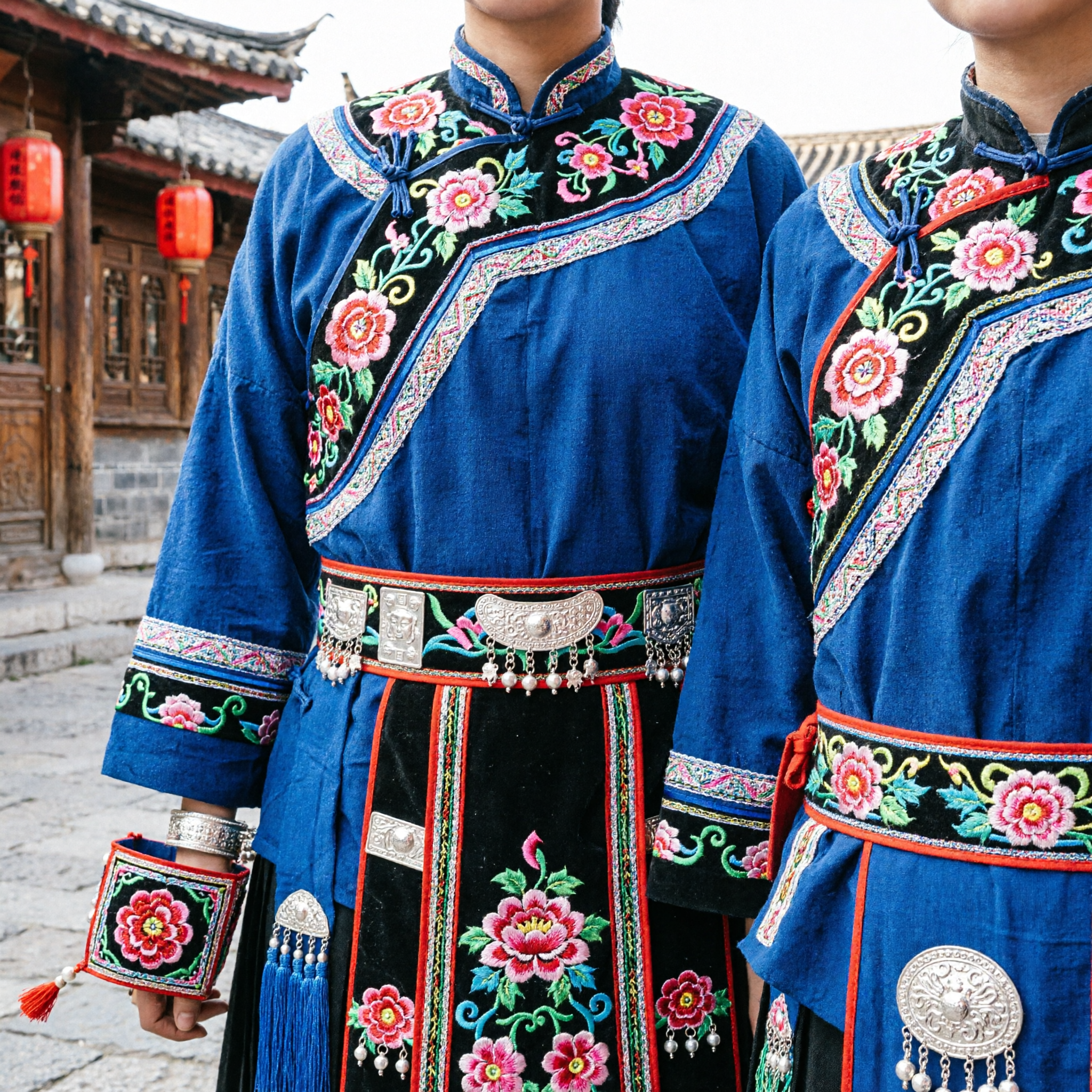 Red and White Color Guard Tasseled Pole Scepter with Acrylic Ball for Majorette Performance - Asian Costume